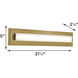 Vogue 1 Light 21 inch Light Antique Brass Bath/Vanity Light Wall Light