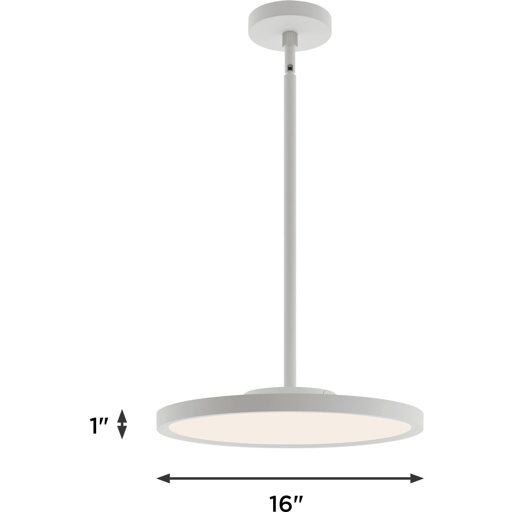 Edge Round LED 16 inch Satin Nickel Pendant Ceiling Light