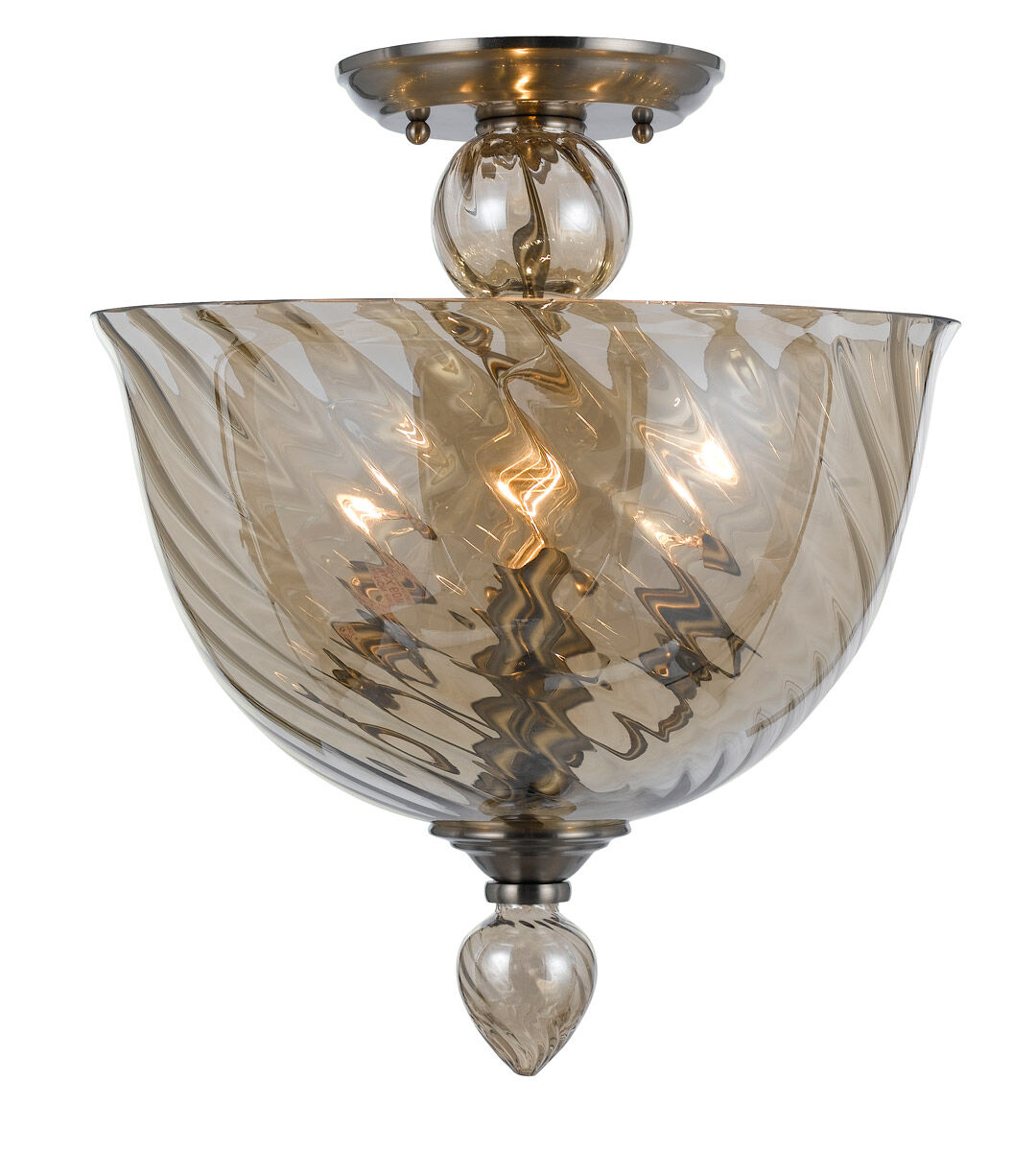 Harper 3 Light 14 inch Polished Chrome Semi Flush Mount Ceiling Light