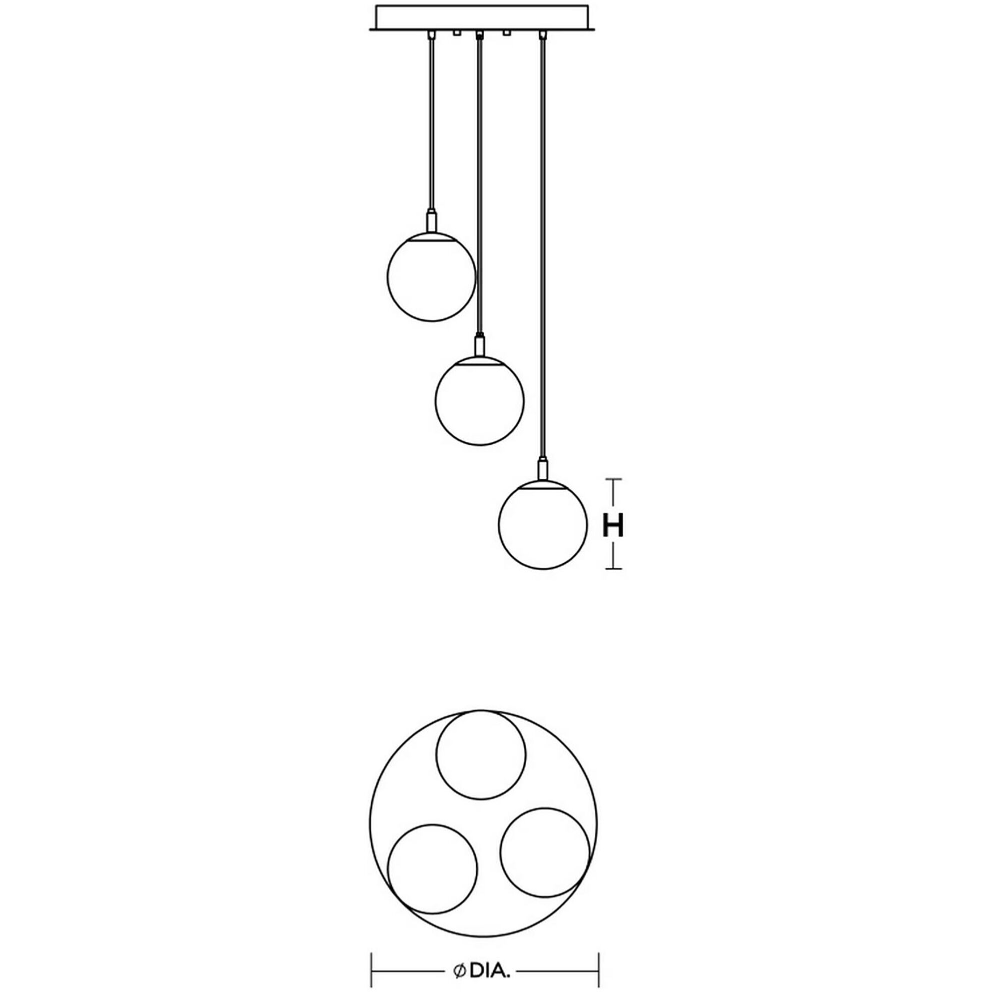 Loretto 3 Light 18 inch Satin Nickel Triple Round Pendant Ceiling Light