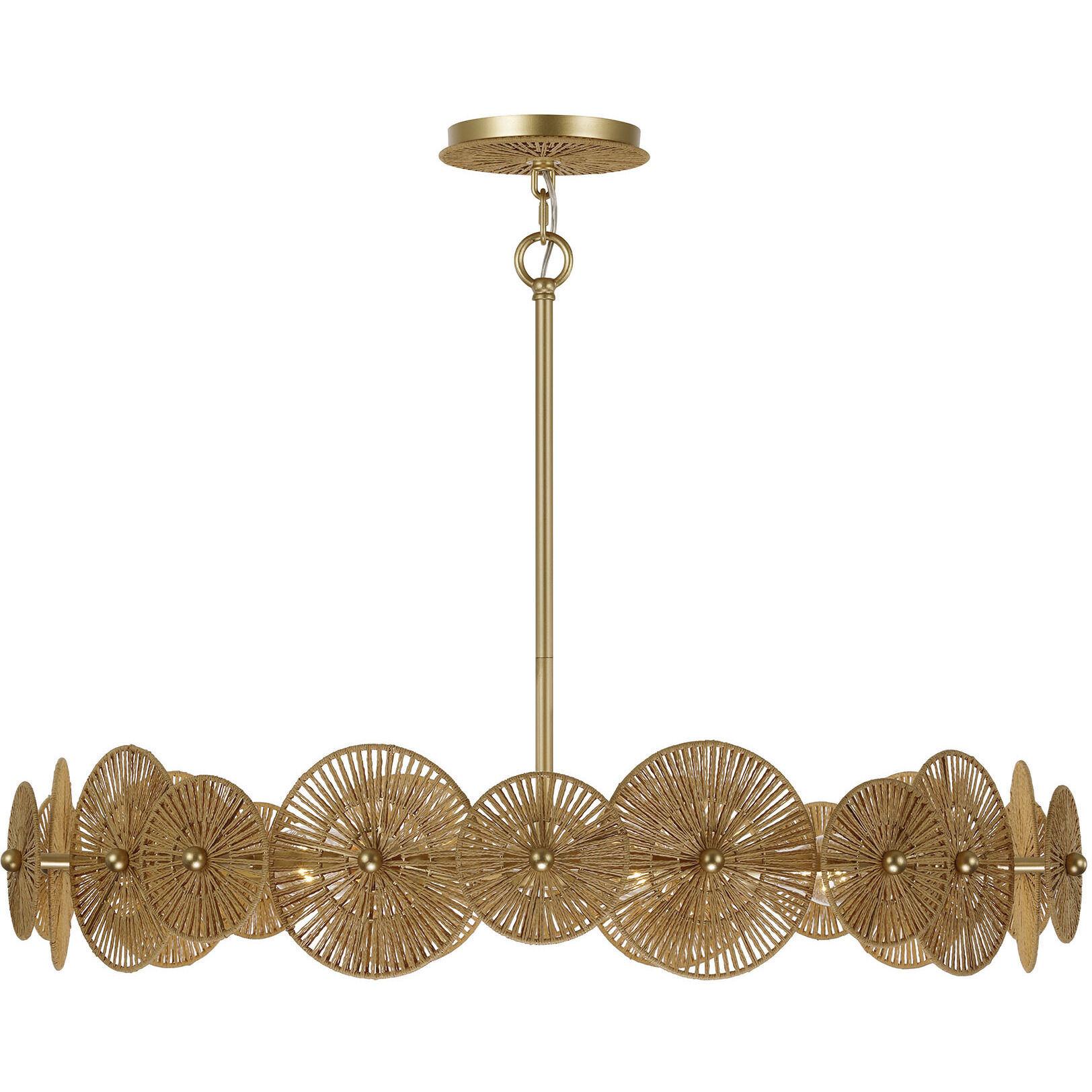Abbott 5 Light 30.5 inch Distressed Gold Pendant Ceiling Light