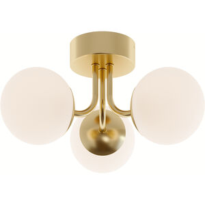 Metropolitan LED 16 inch Satin Brass Semi Flush Mount Ceiling Light