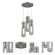 Spun 3 Light 16.13 inch Satin Nickel Multi Pendant Ceiling Light