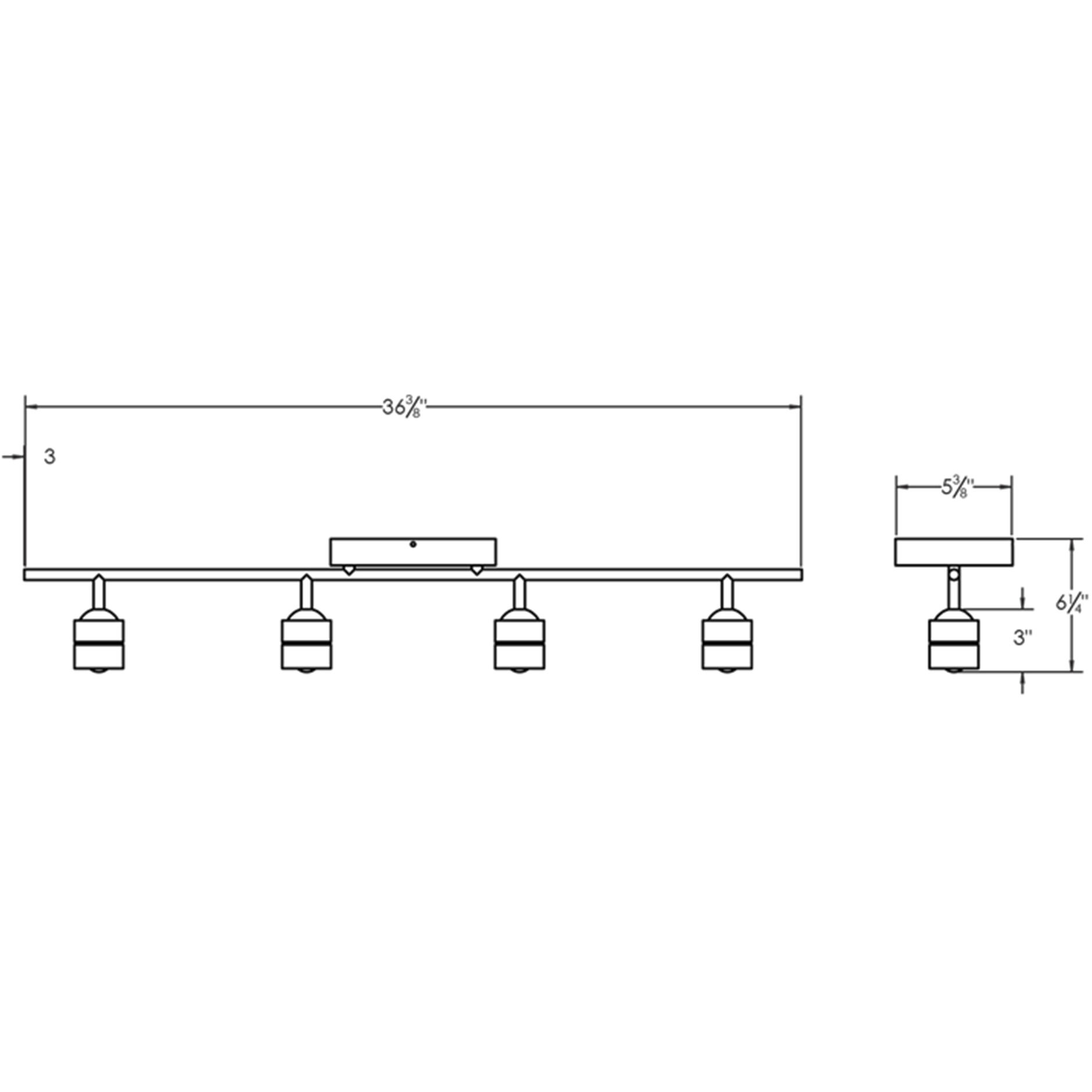 Core 4 Light 120V Satin Nickel Fixed Rail Ceiling Light