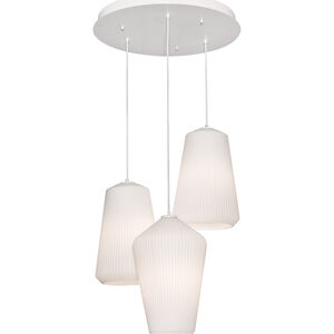 Lily 3 Light 24 inch White Triple Round Pendant Ceiling Light