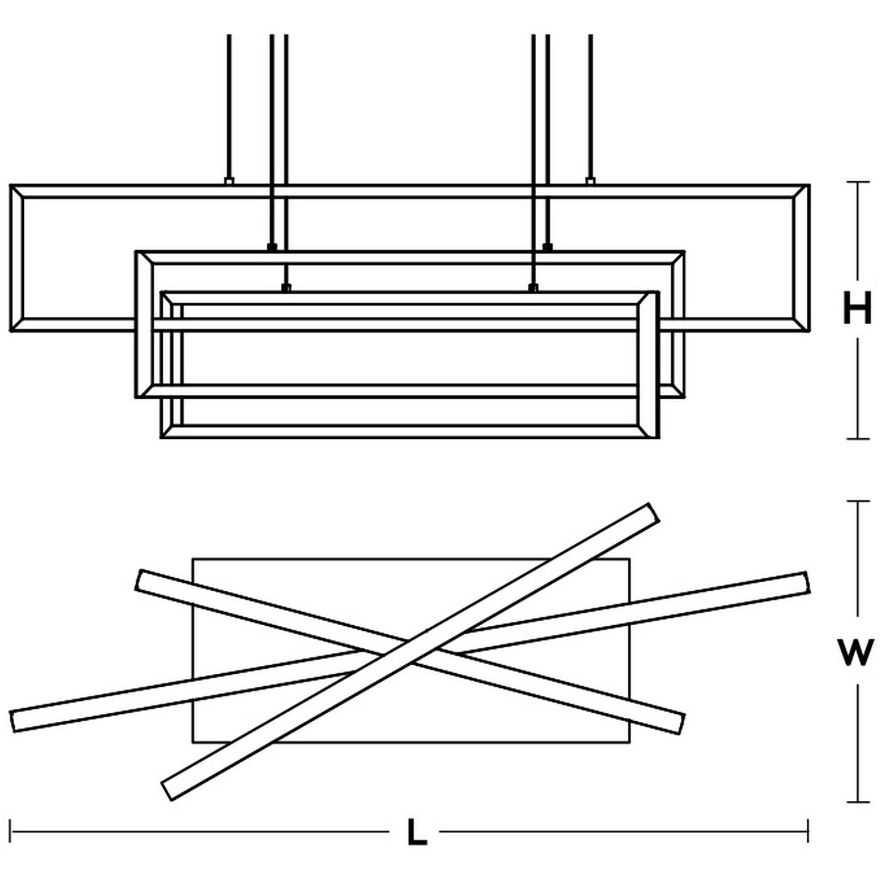 Cole 3 Light 39 inch Satin Nickel Linear Pendant Ceiling Light