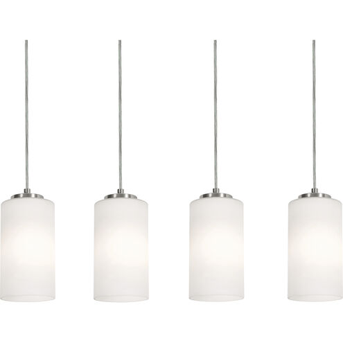 Leo 4 Light 5 inch Satin Nickel Linear Pendant Ceiling Light