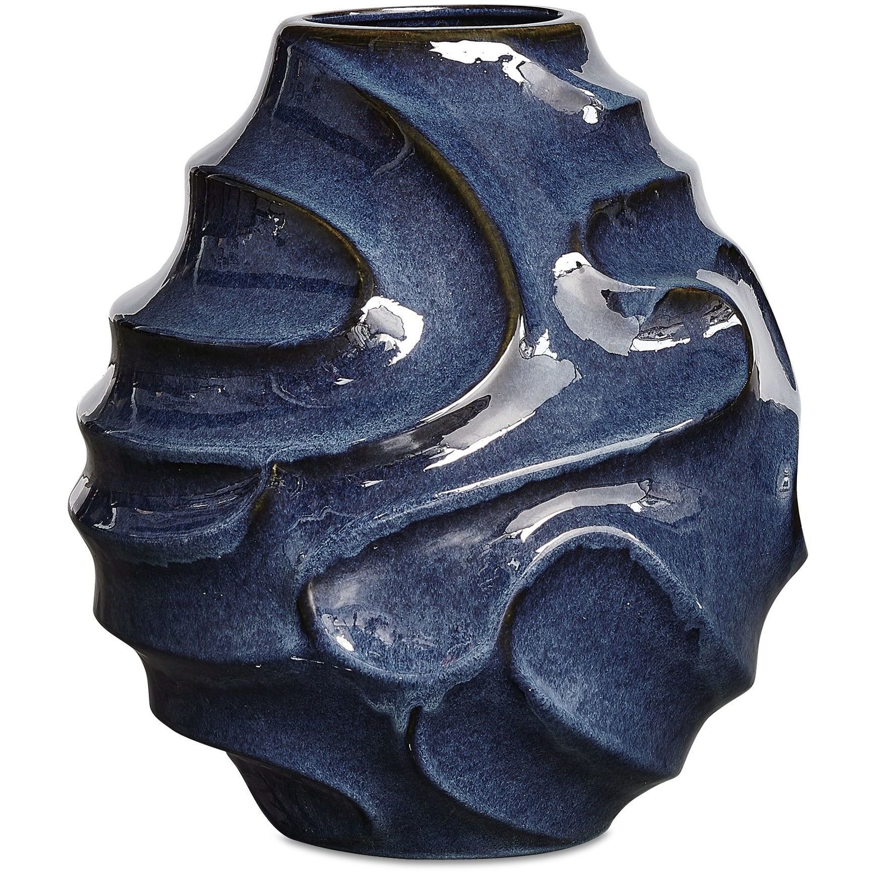 Helix Blue Glaze Outdoor Vase
