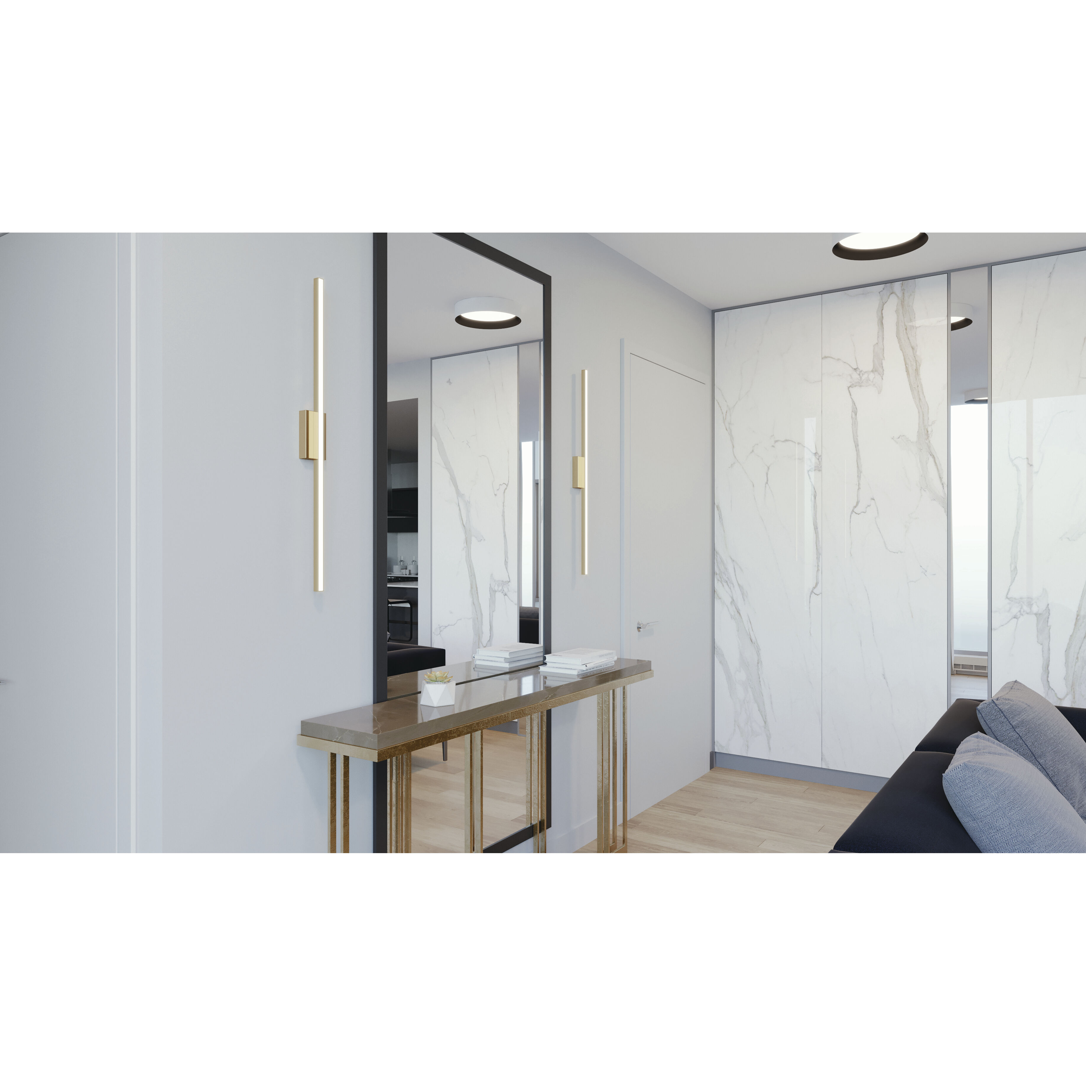 Barlow Vanity Light Wall Light in Satin Brass