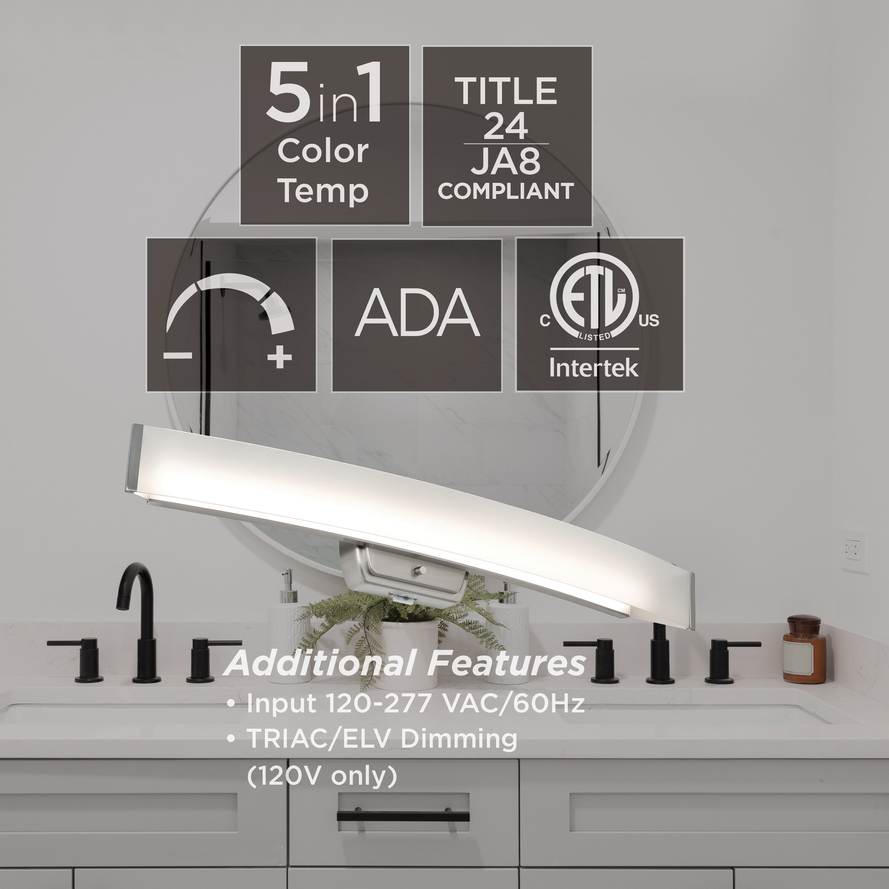 Layla LED 24.18 inch Brushed Nickel Vanity Light Wall Light in 24 in