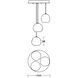 Cleo 3 Light 20 inch White Multi Pendant Ceiling Light