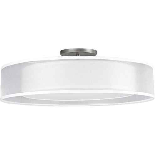 Cortez LED 24 inch Satin Nickel Semi-Flush Mount Ceiling Light