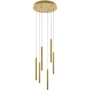 Eli 6 Light 18 inch Satin Brass Pendant Ceiling Light