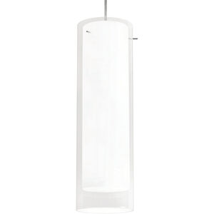 View LED 5 inch Satin Nickel Pendant Ceiling Light in White