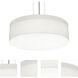 Anton 3 Light 15 inch Satin Nickel Pendant Ceiling Light in Linen White
