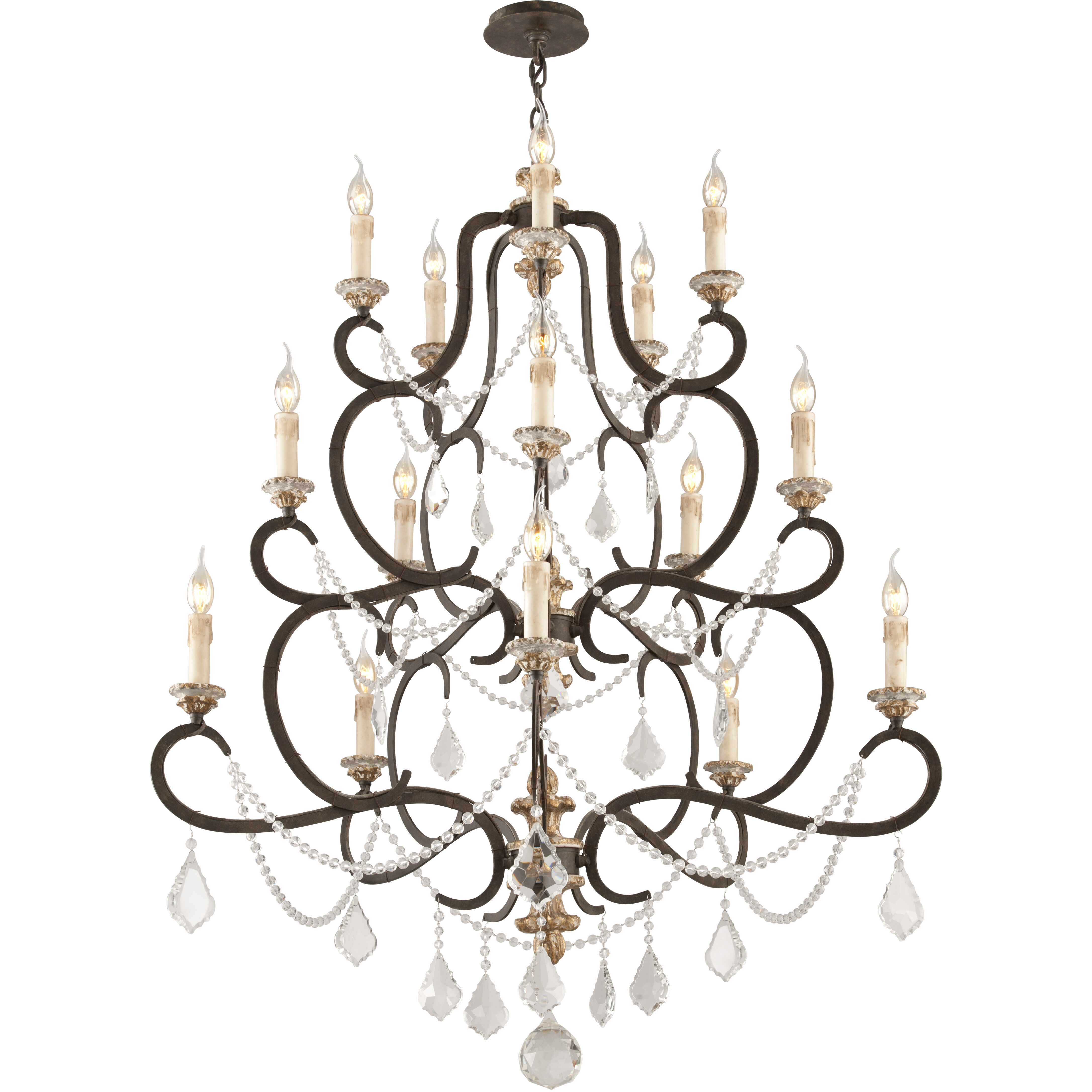 Bordeaux 15 Light 43 inch Parisian Bronze Chandelier Ceiling Light