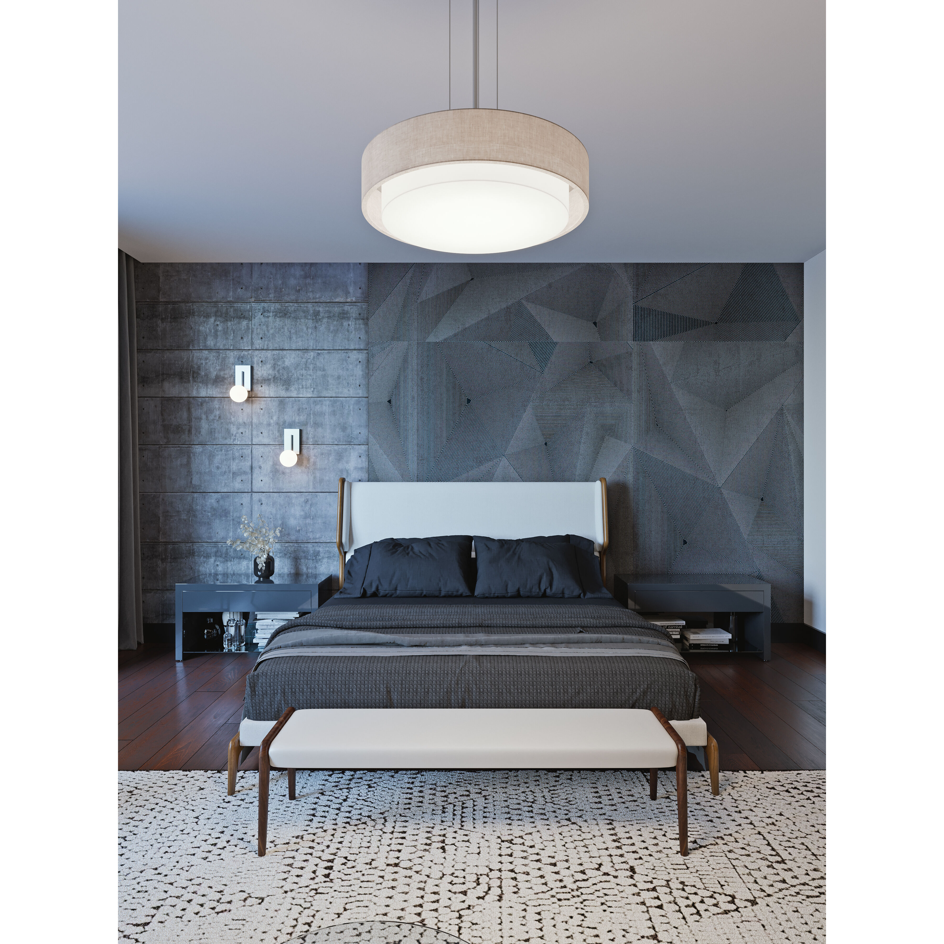 Sanibel 2 Light 16 inch Satin Nickel Pendant Ceiling Light