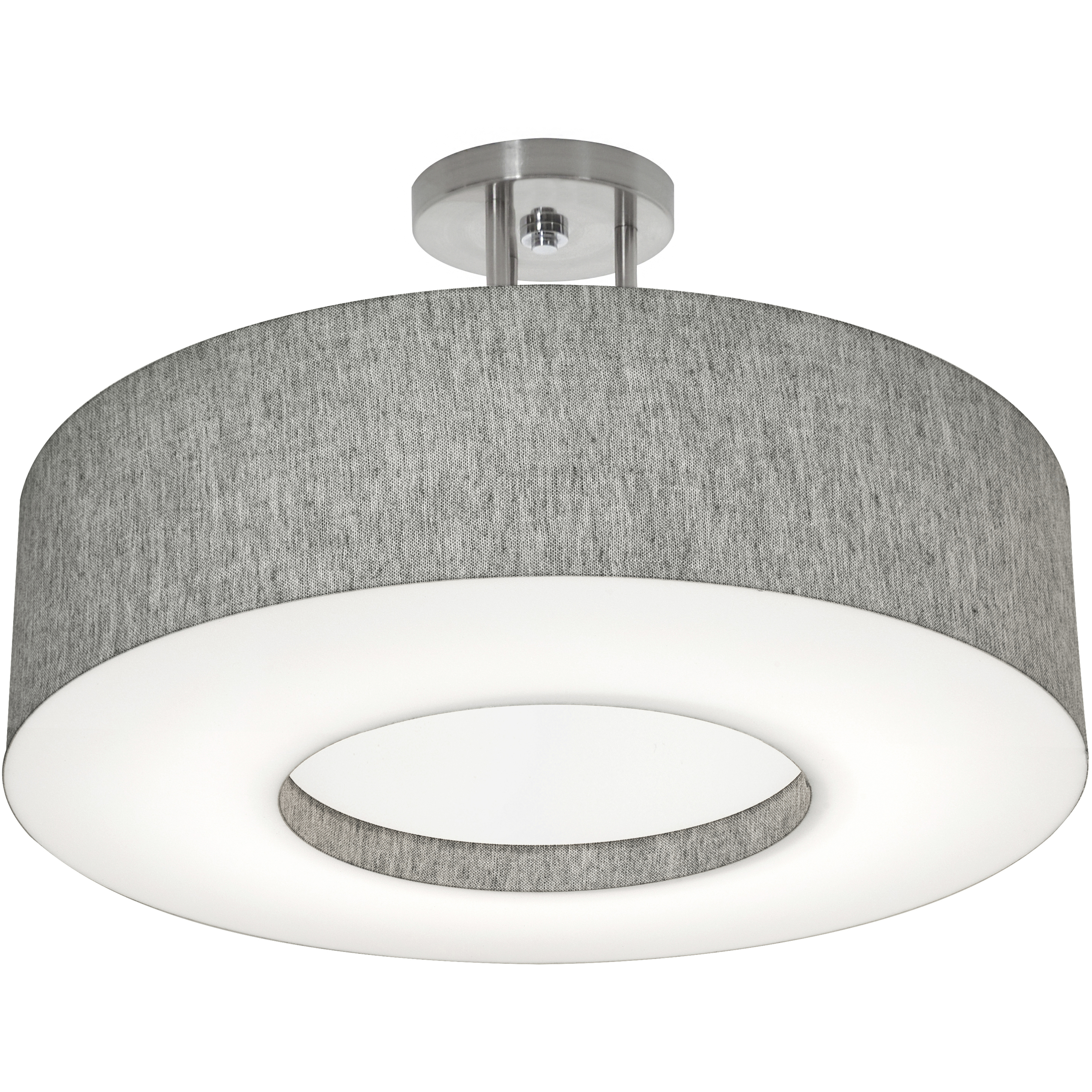 Montclair 2 Light 19.25 inch Satin Nickel Semi-Flush Mount Ceiling Light in Grey