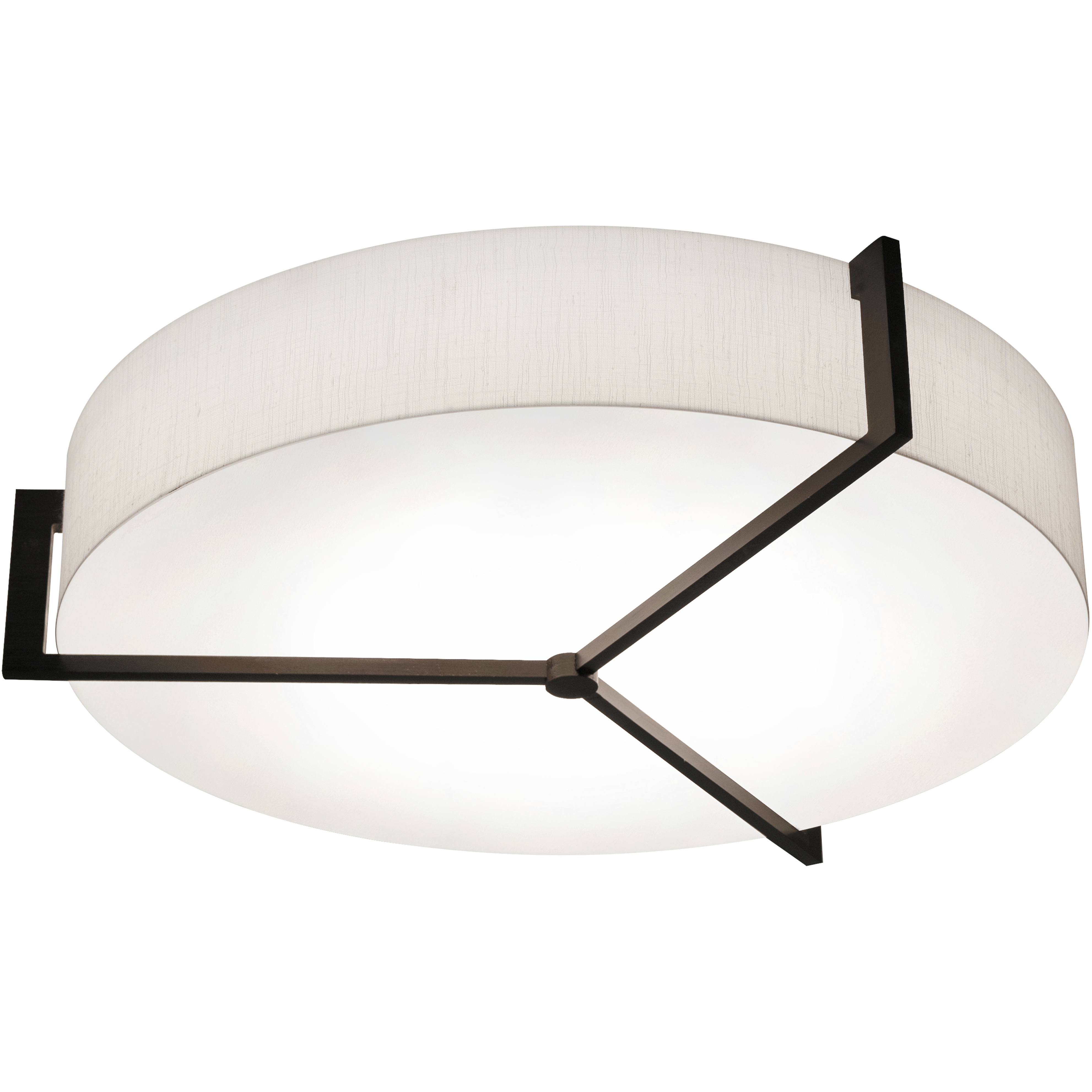 Apex 3 Light 21.25 inch Espresso Flush Mount Ceiling Light in Linen White