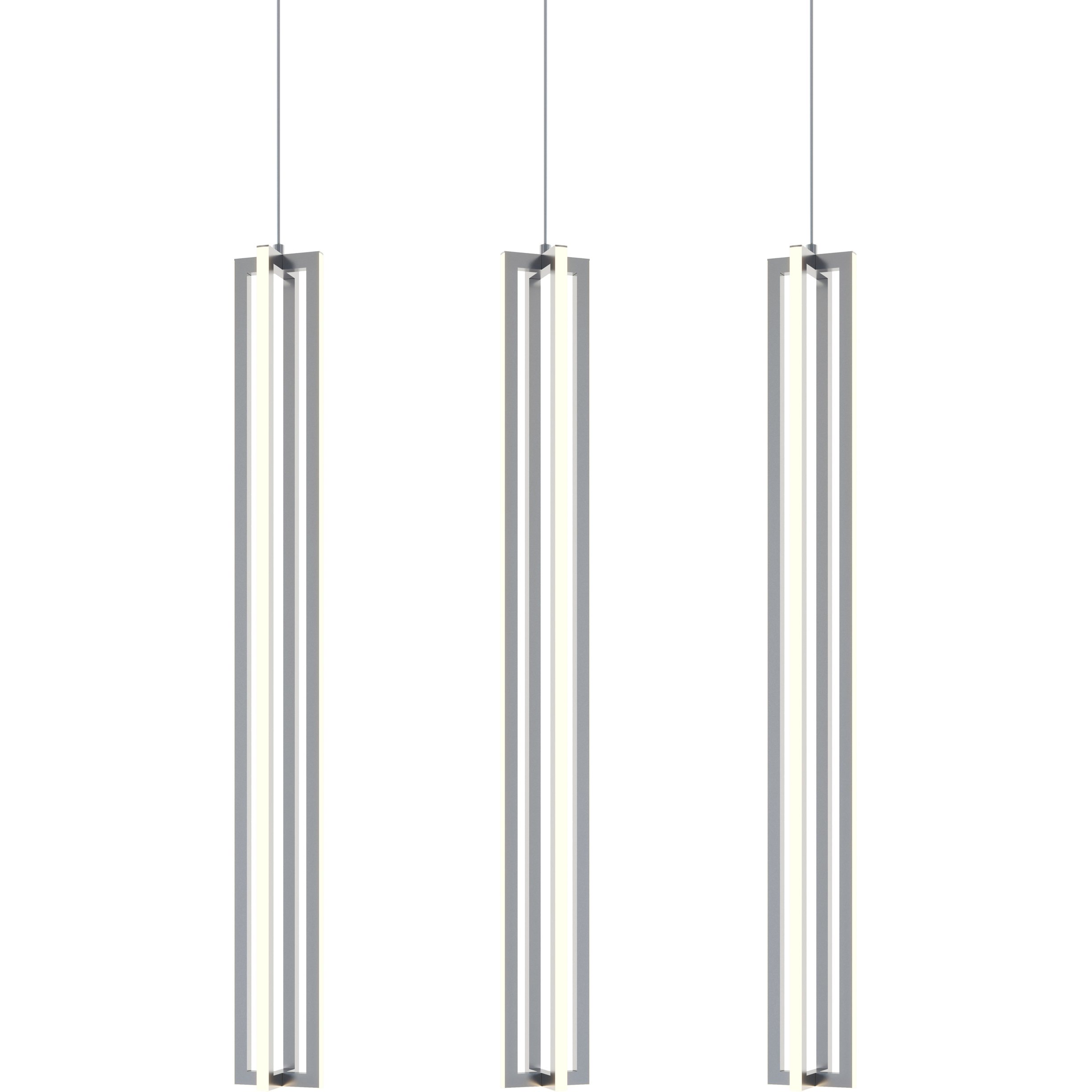 Cass LED 5 inch Satin Nickel Linear Pendant Ceiling Light