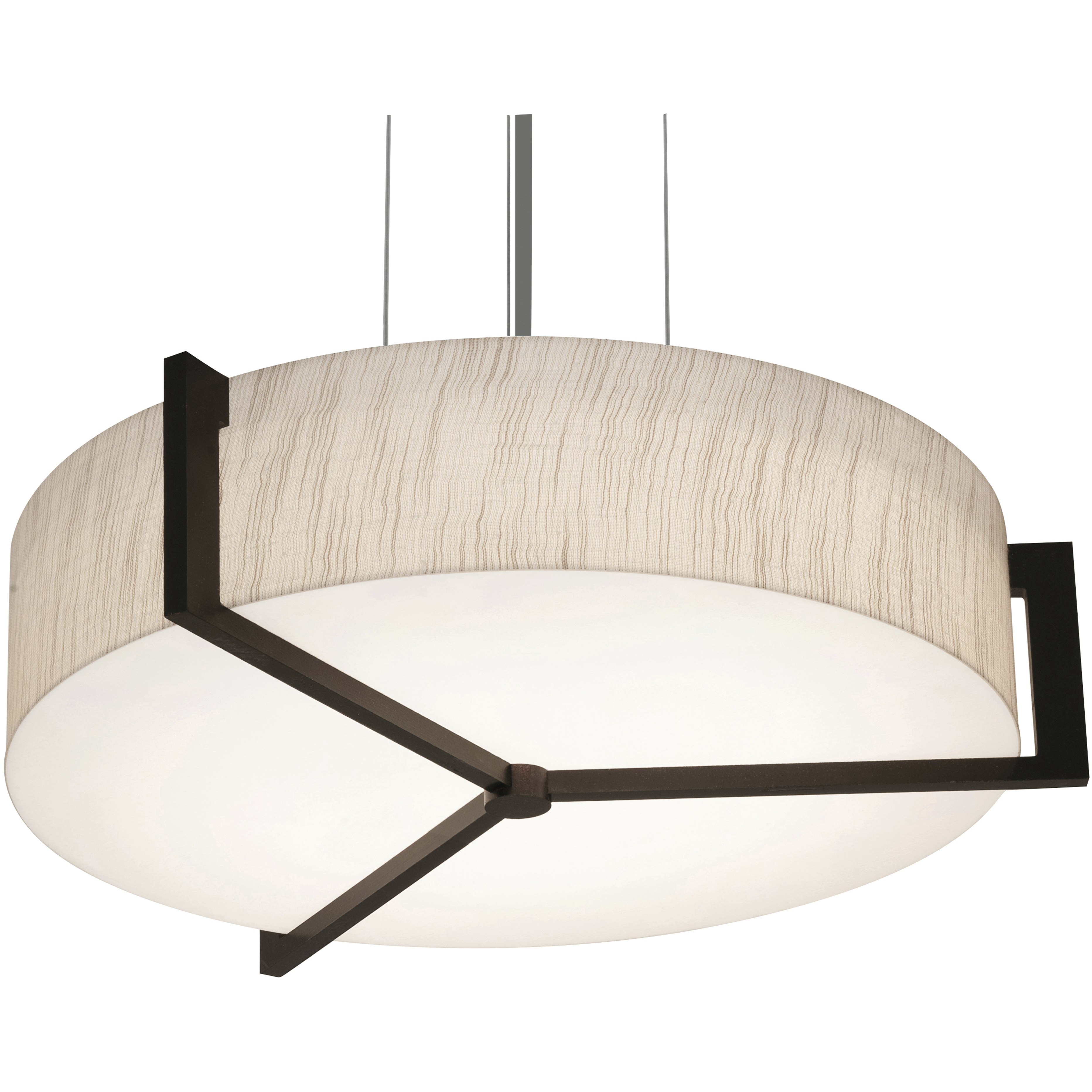 Apex 3 Light 17 inch Satin Nickel Pendant Ceiling Light in Jute and Espresso
