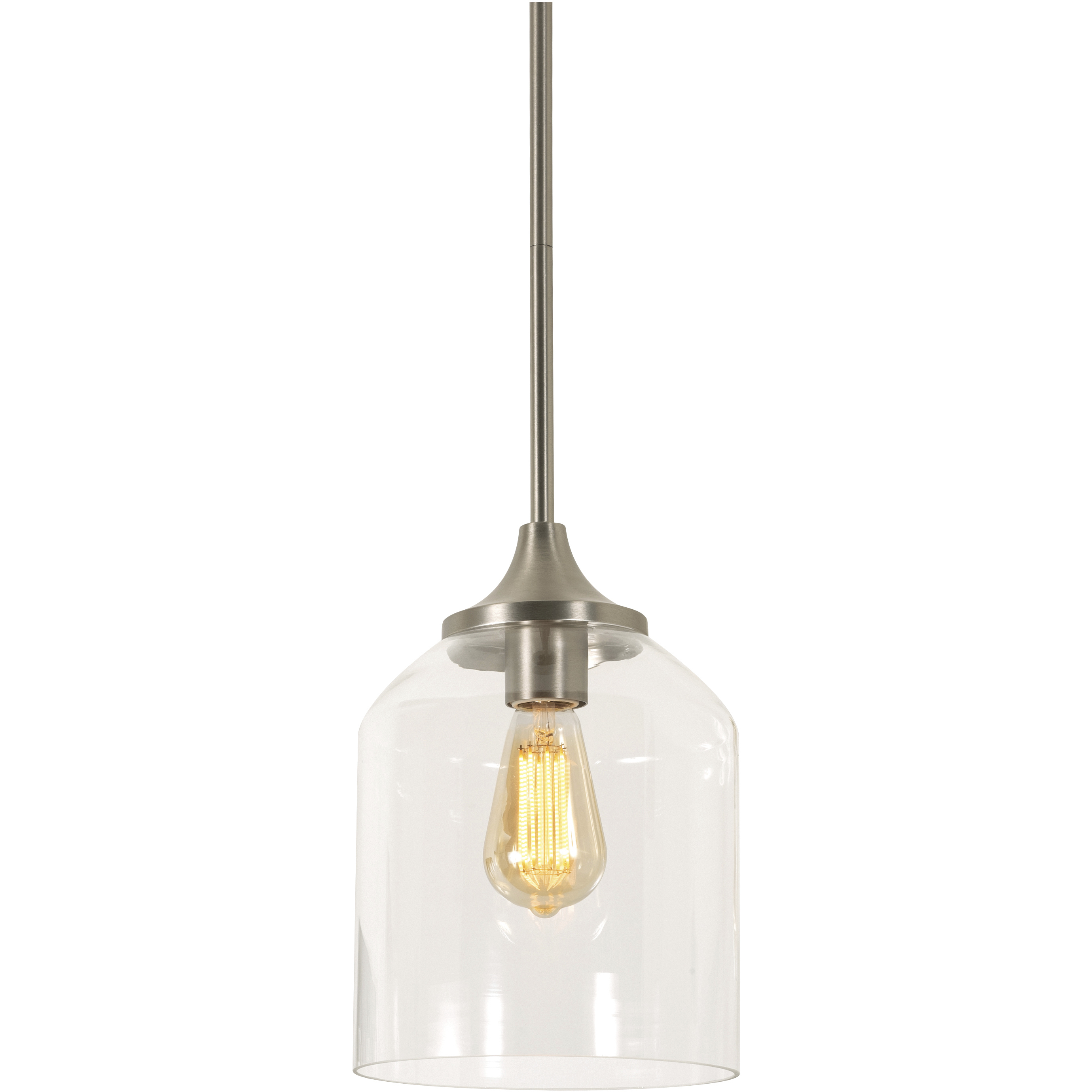 William 1 Light 7.87 inch Satin Nickel Pendant Ceiling Light