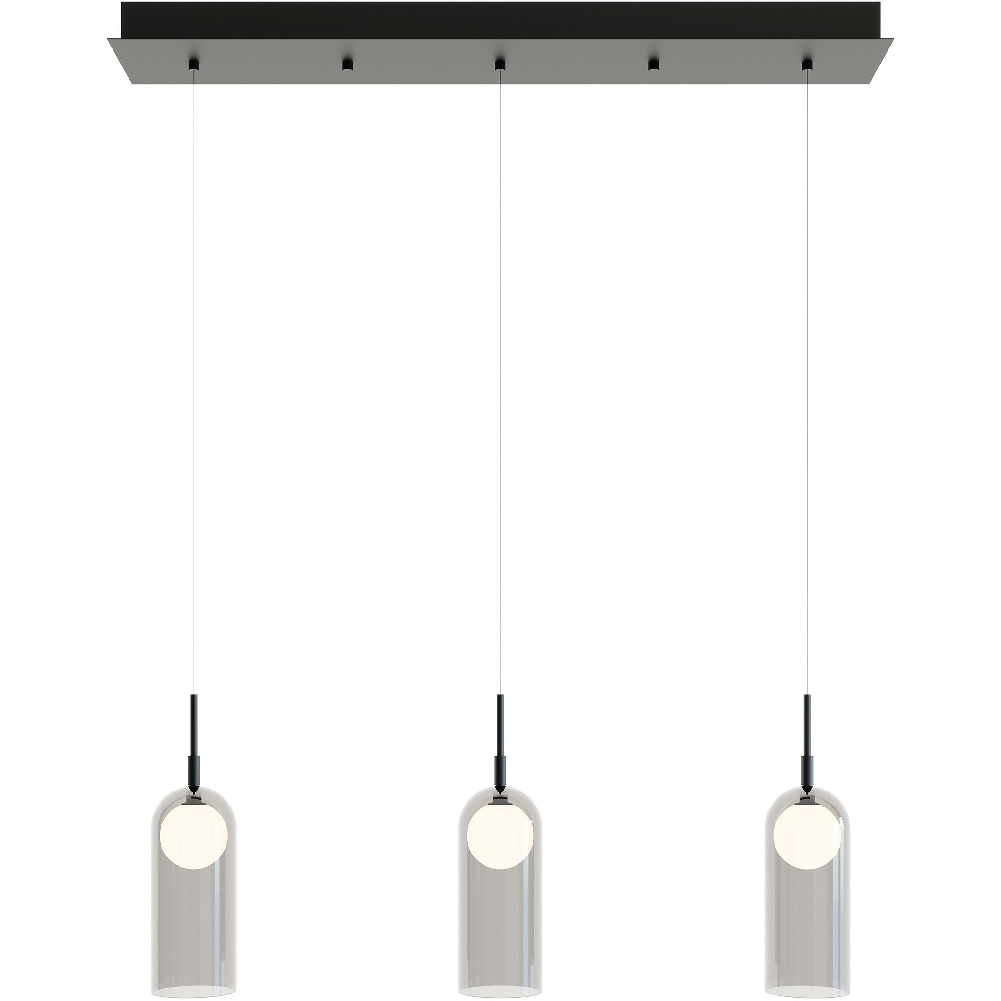 Kiran 3 Light 5 inch Black Linear Pendant Ceiling Light
