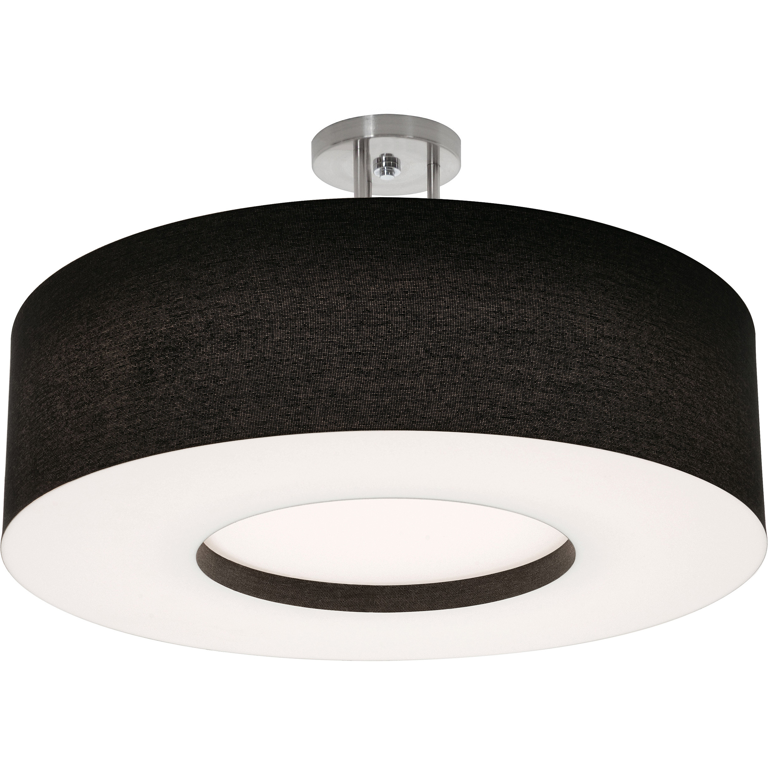 Montclair LED 24 inch Satin Nickel Semi-Flush Mount Ceiling Light in Black