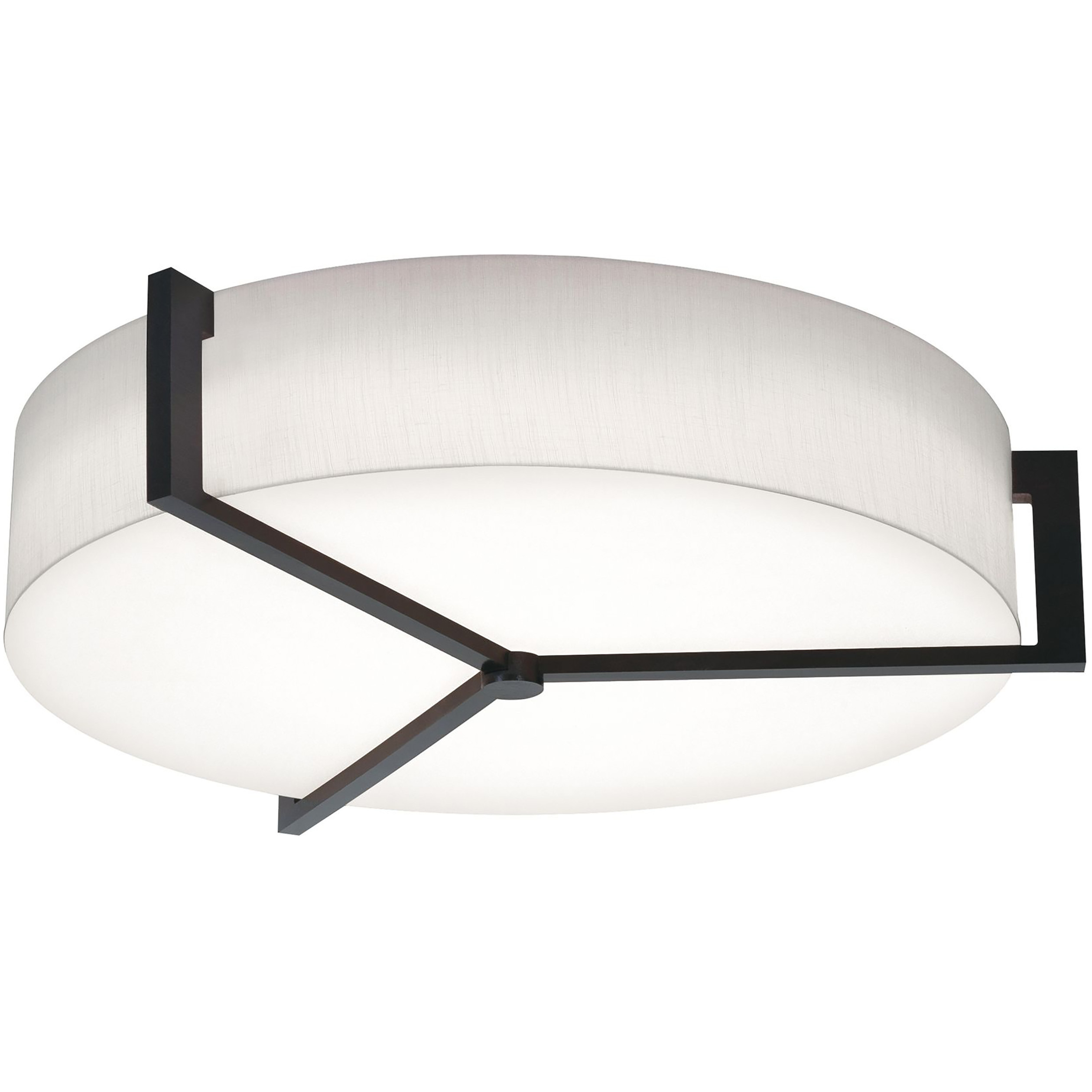 Apex LED 27.15 inch Espresso Flush Mount Ceiling Light in Linen White