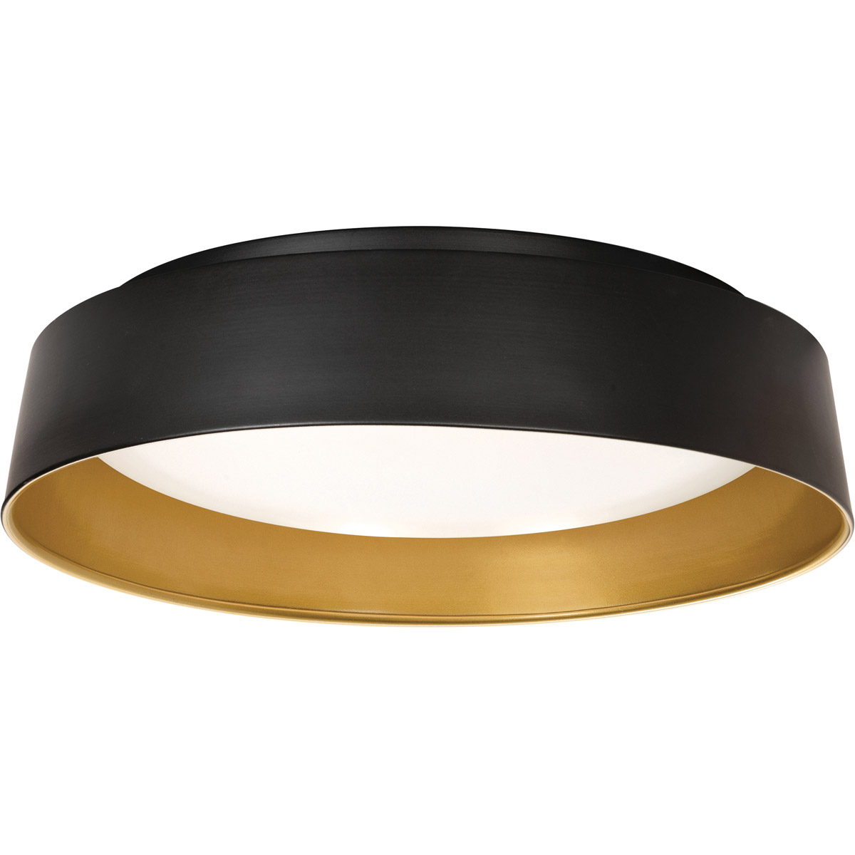 Duncan 1 Light 19.5 inch Black and Gold Flush Mount Ceiling Light in Black/Gold