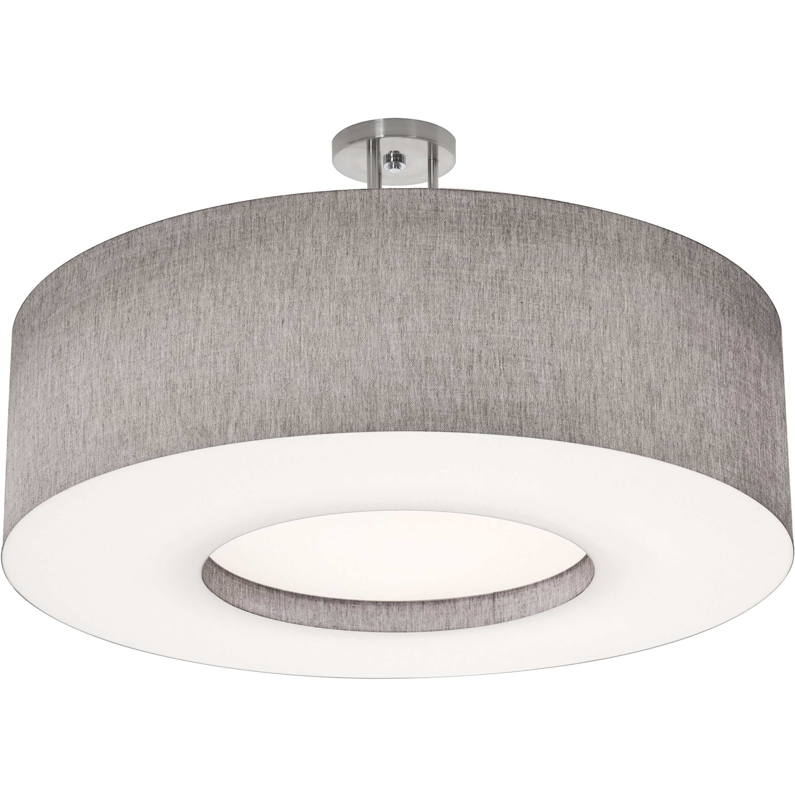 Montclair LED 30 inch Satin Nickel Semi-Flush Mount Ceiling Light in Grey