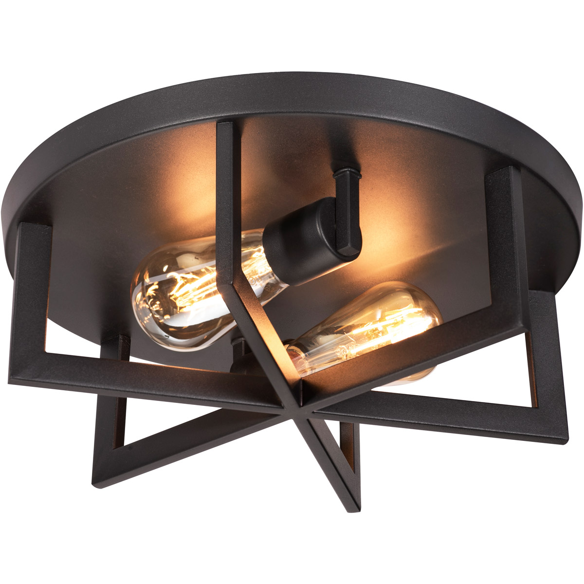 Rivers 2 Light 13.8 inch Black Flush Mount Ceiling Light