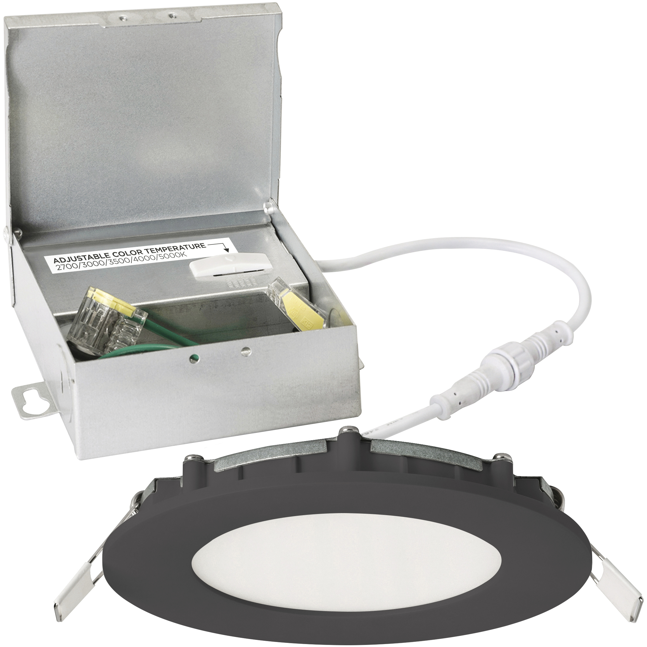 Tuck LED 5 inch Black Flush Mount Ceiling Light in 4 in