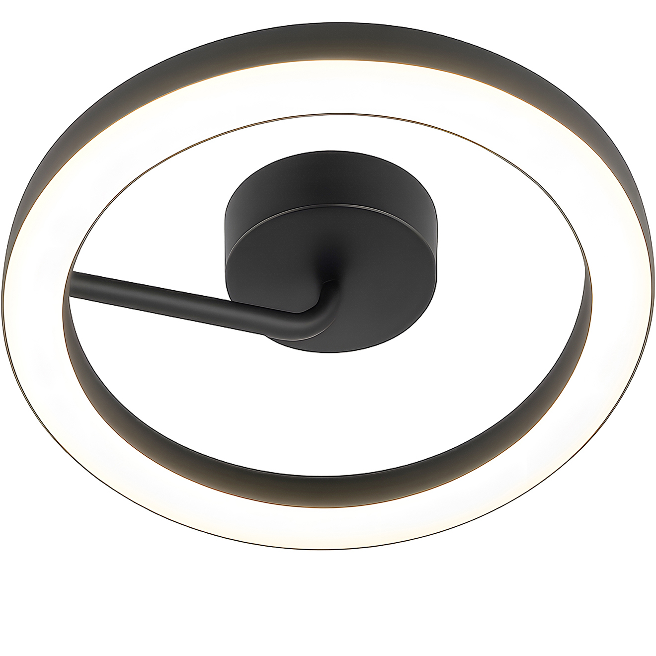 One LED 18 inch Black Flush Mount Ceiling Light