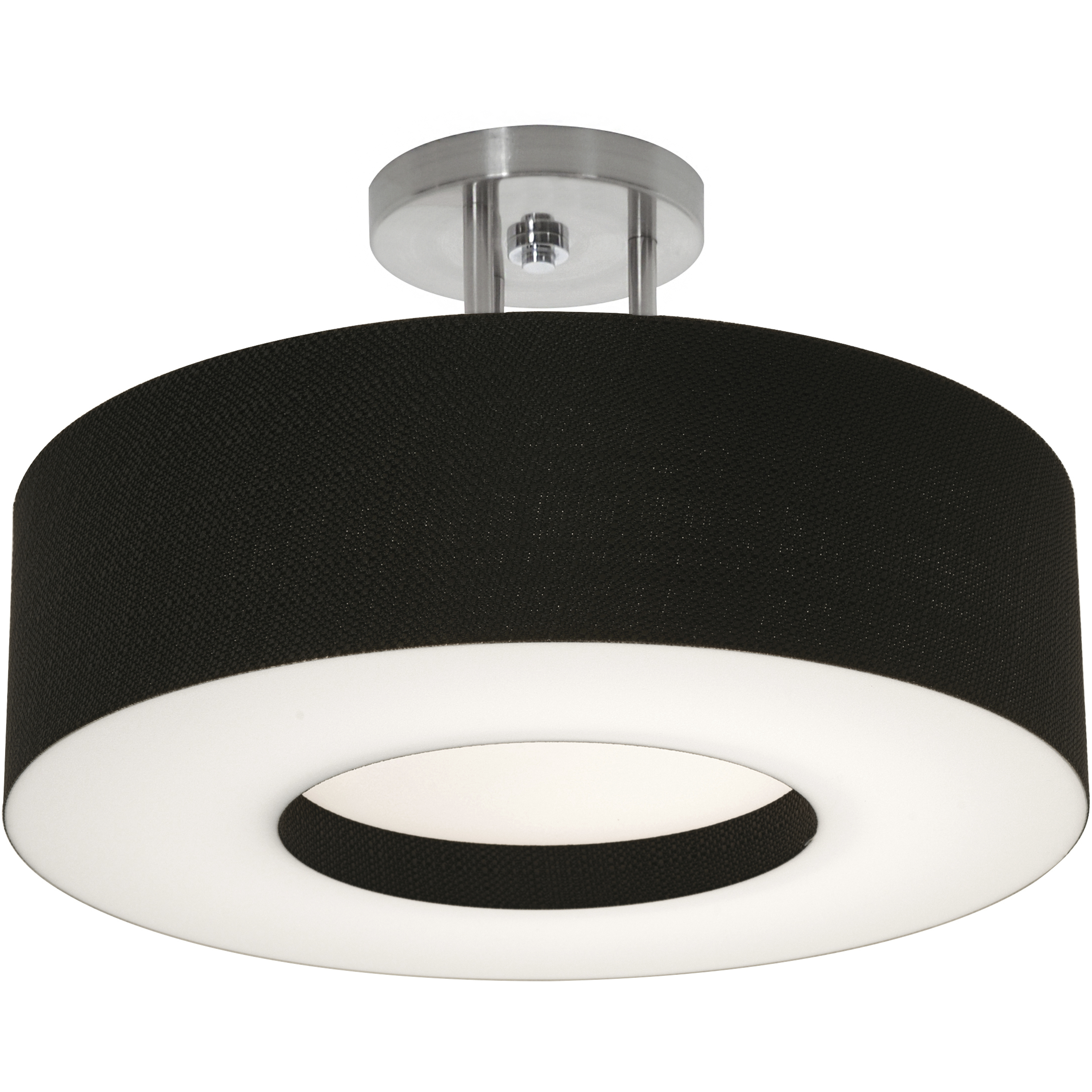 Montclair 2 Light 15 inch Satin Nickel Semi-Flush Mount Ceiling Light in Black