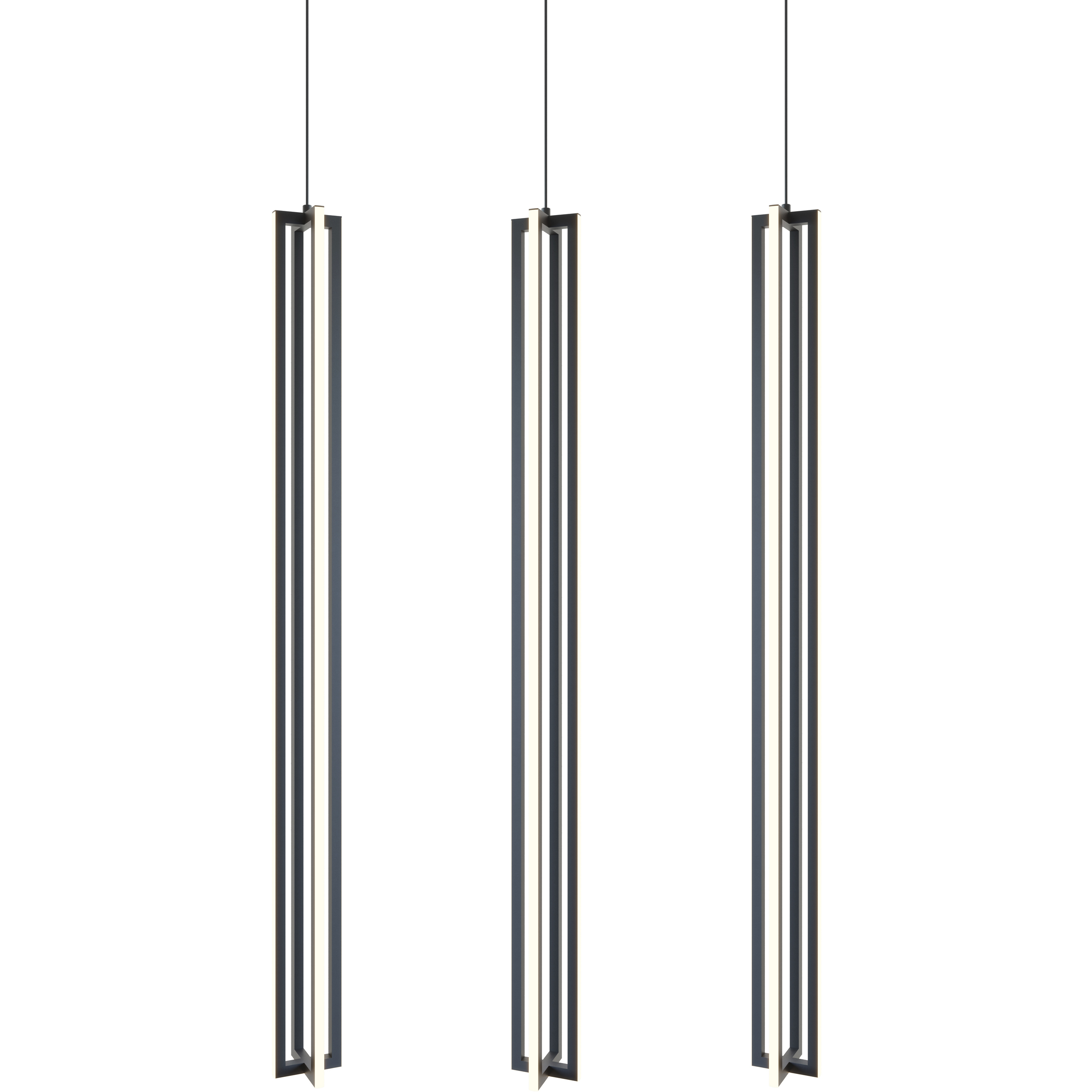 Cass LED 5 inch Black Linear Pendant Ceiling Light