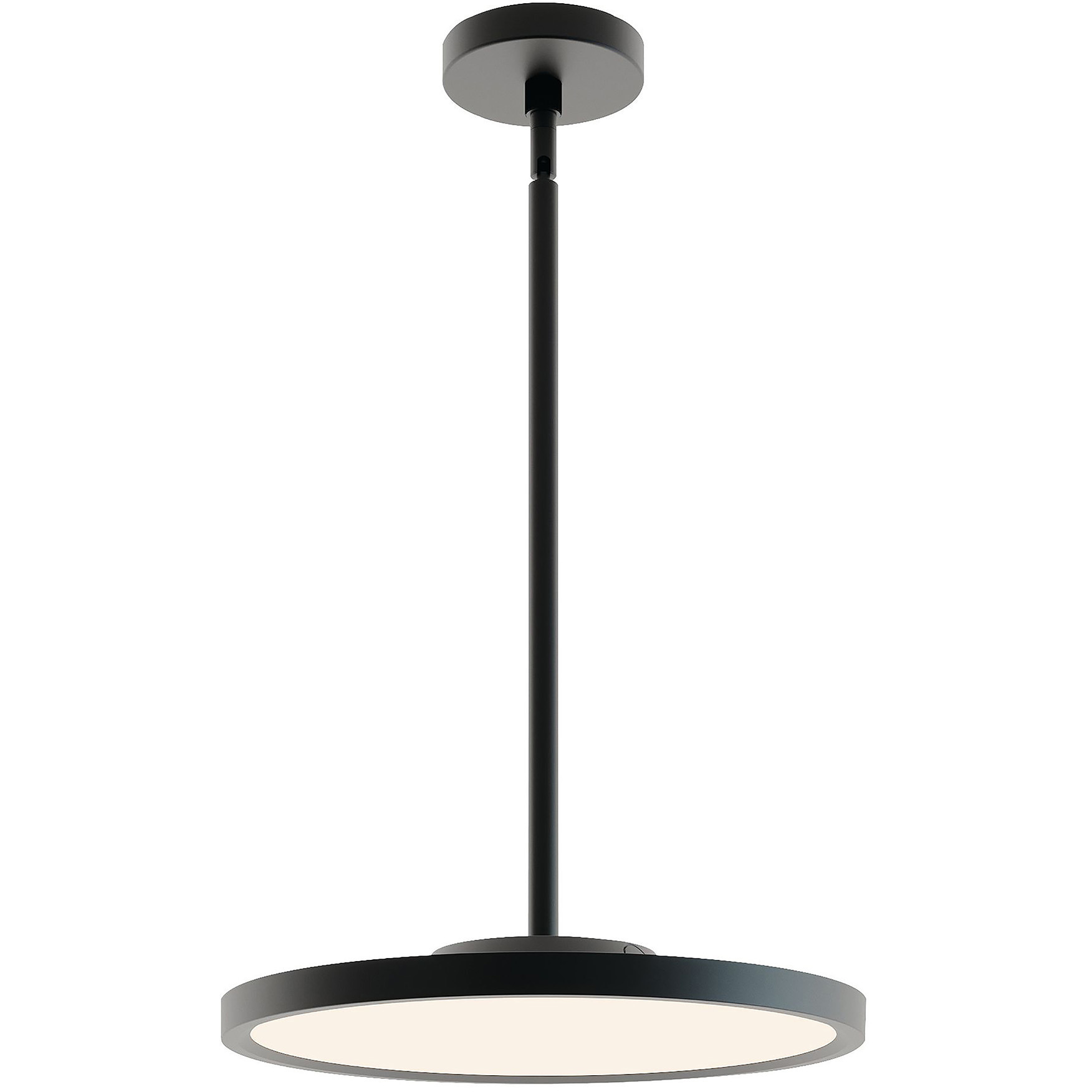 Edge Round 1 Light 15.68 inch Black Pendant Ceiling Light in 16 in, 3000K/4000K/5000K