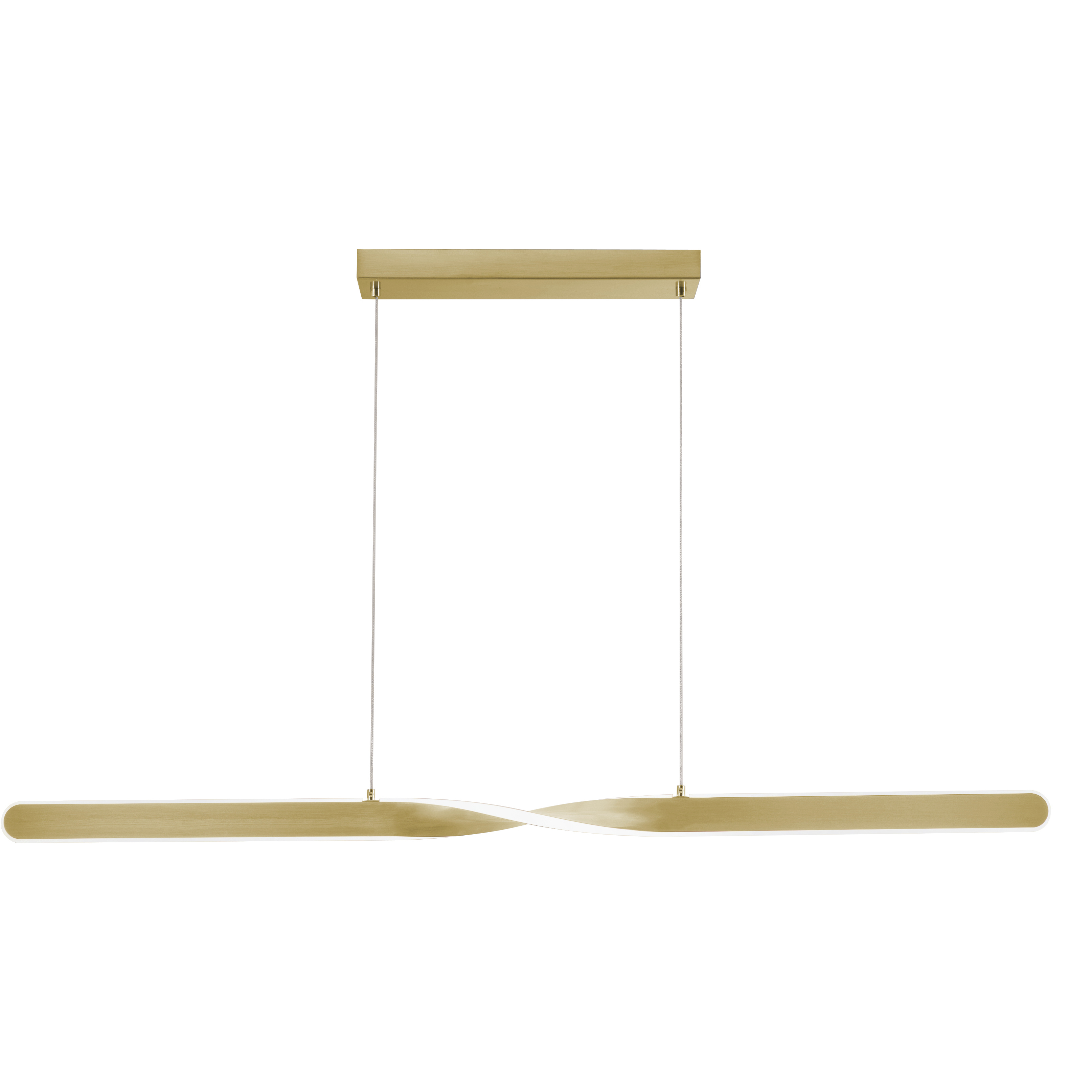 Twist 2 Light 47.6 inch Satin Brass Linear Pendant Ceiling Light