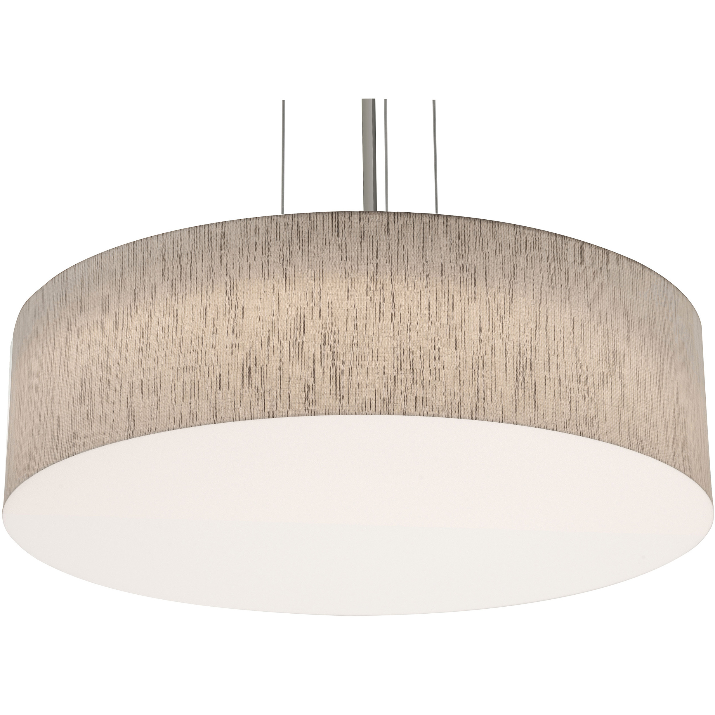 Anton 3 Light 24 inch Satin Nickel Pendant Ceiling Light in Jute, Incandescent