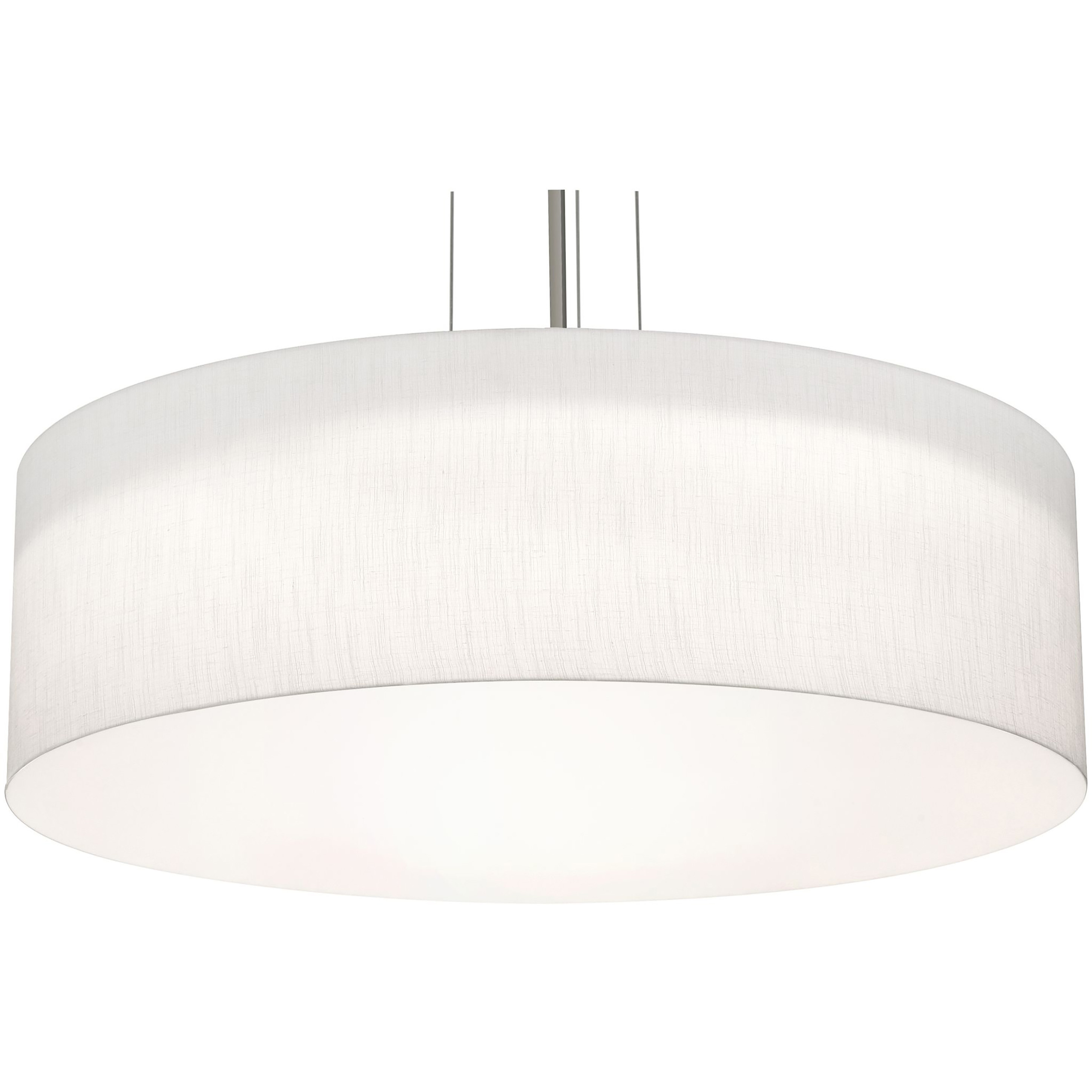 Anton LED 30 inch Satin Nickel Pendant Ceiling Light in Linen White