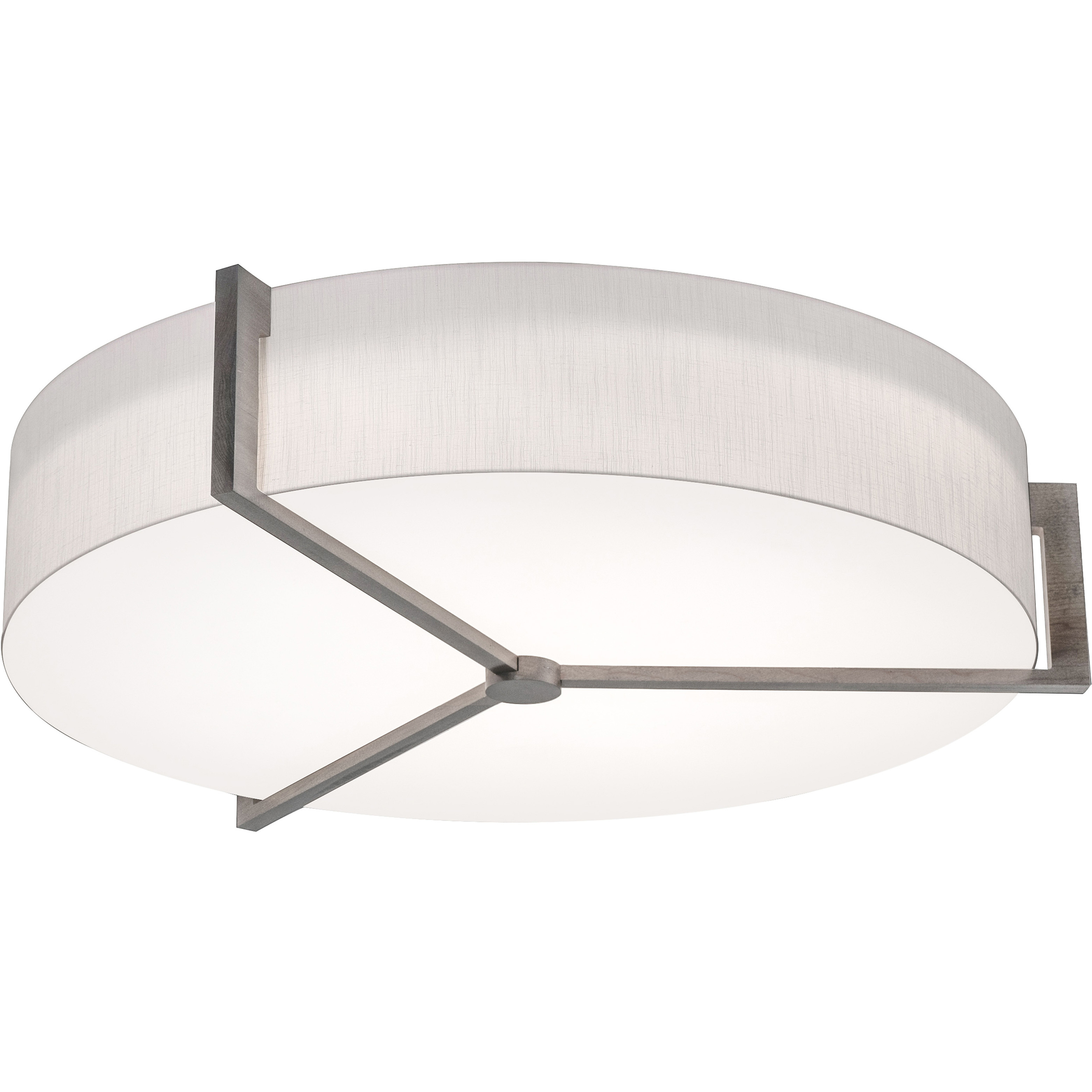 Apex 4 Light 33.33 inch Weathered Grey Flush Mount Ceiling Light in Linen White Incandescent