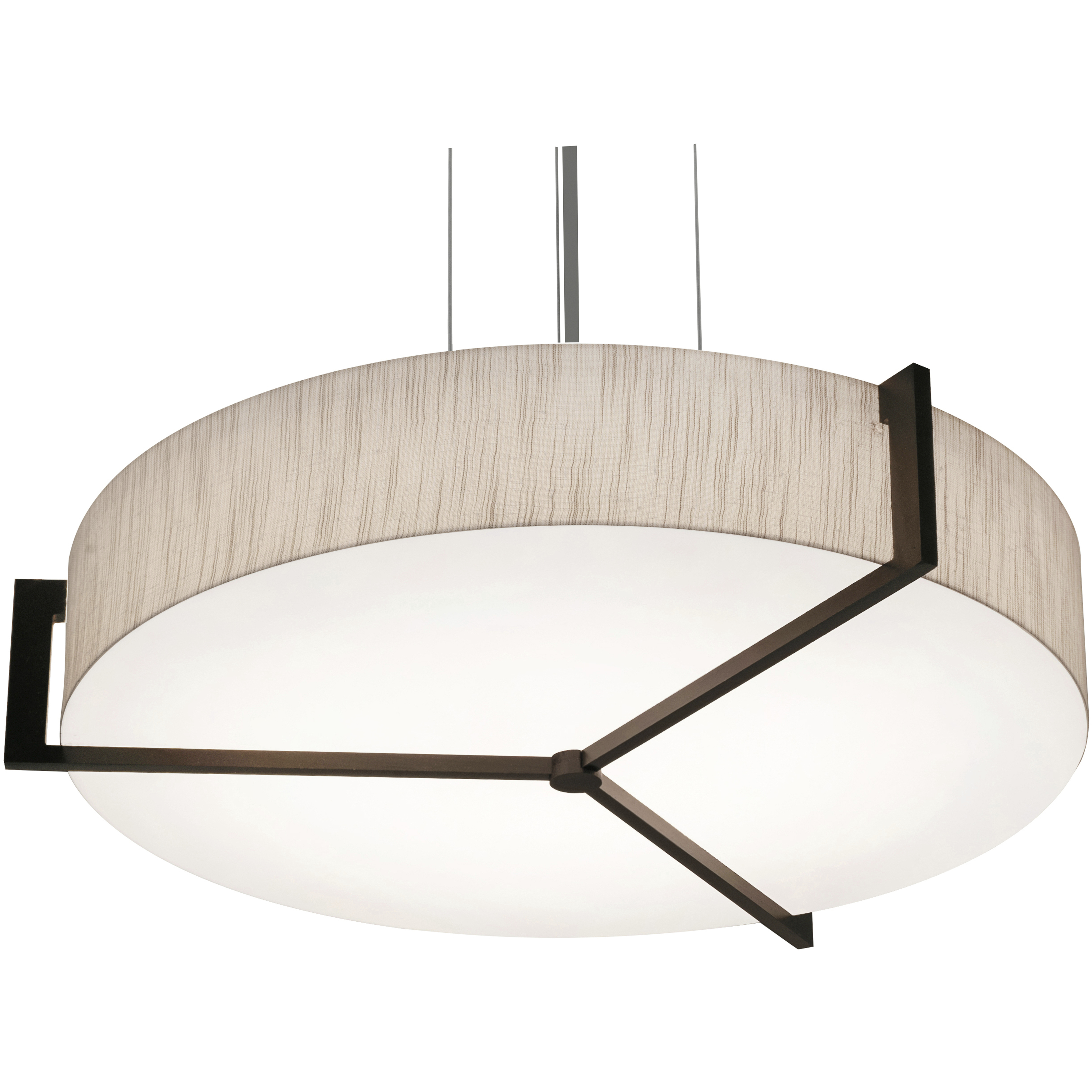 Apex 3 Light 21.25 inch Satin Nickel Pendant Ceiling Light in Jute and Espresso
