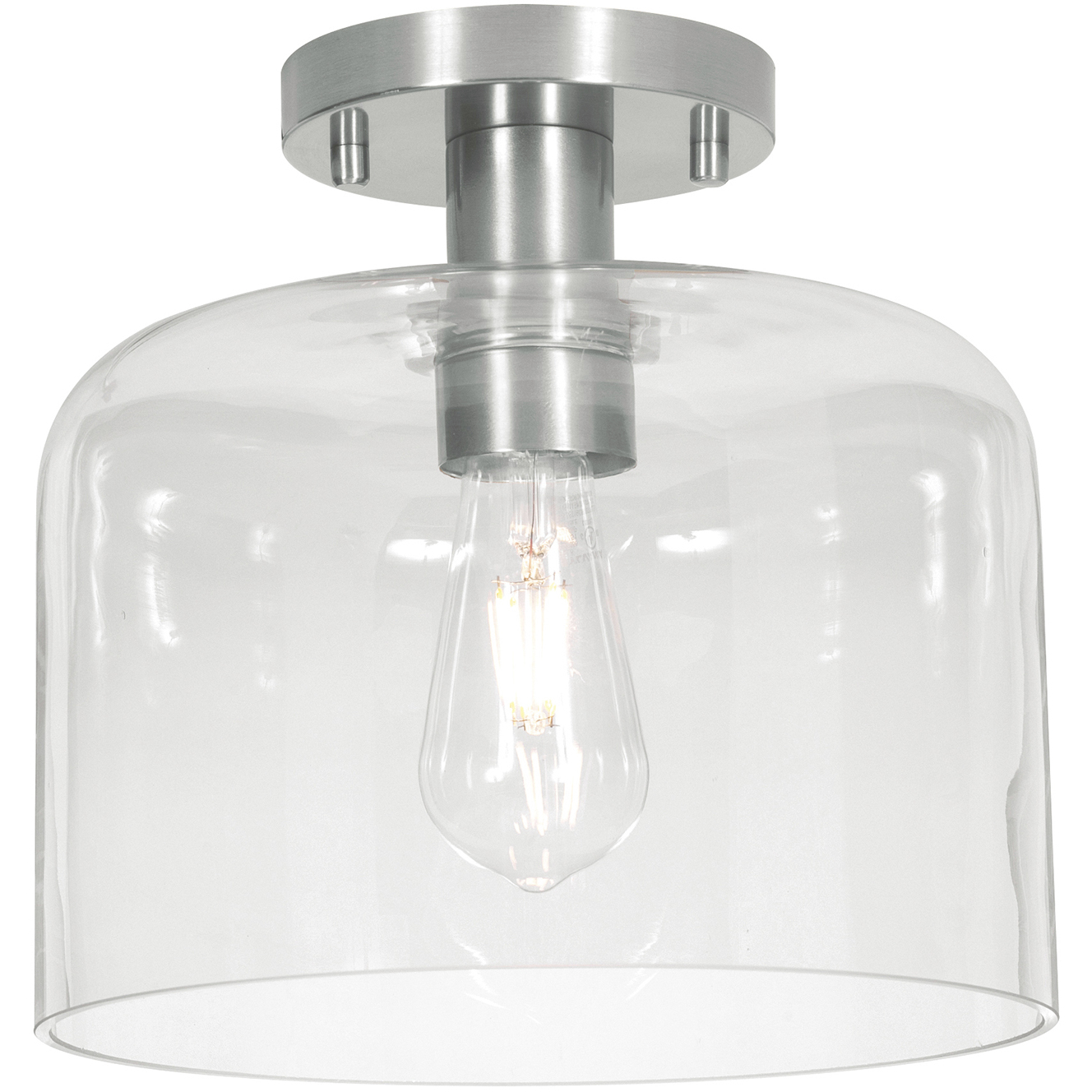 Elsa 1 Light 10 inch Satin Nickel Semi-Flush Mount Ceiling Light
