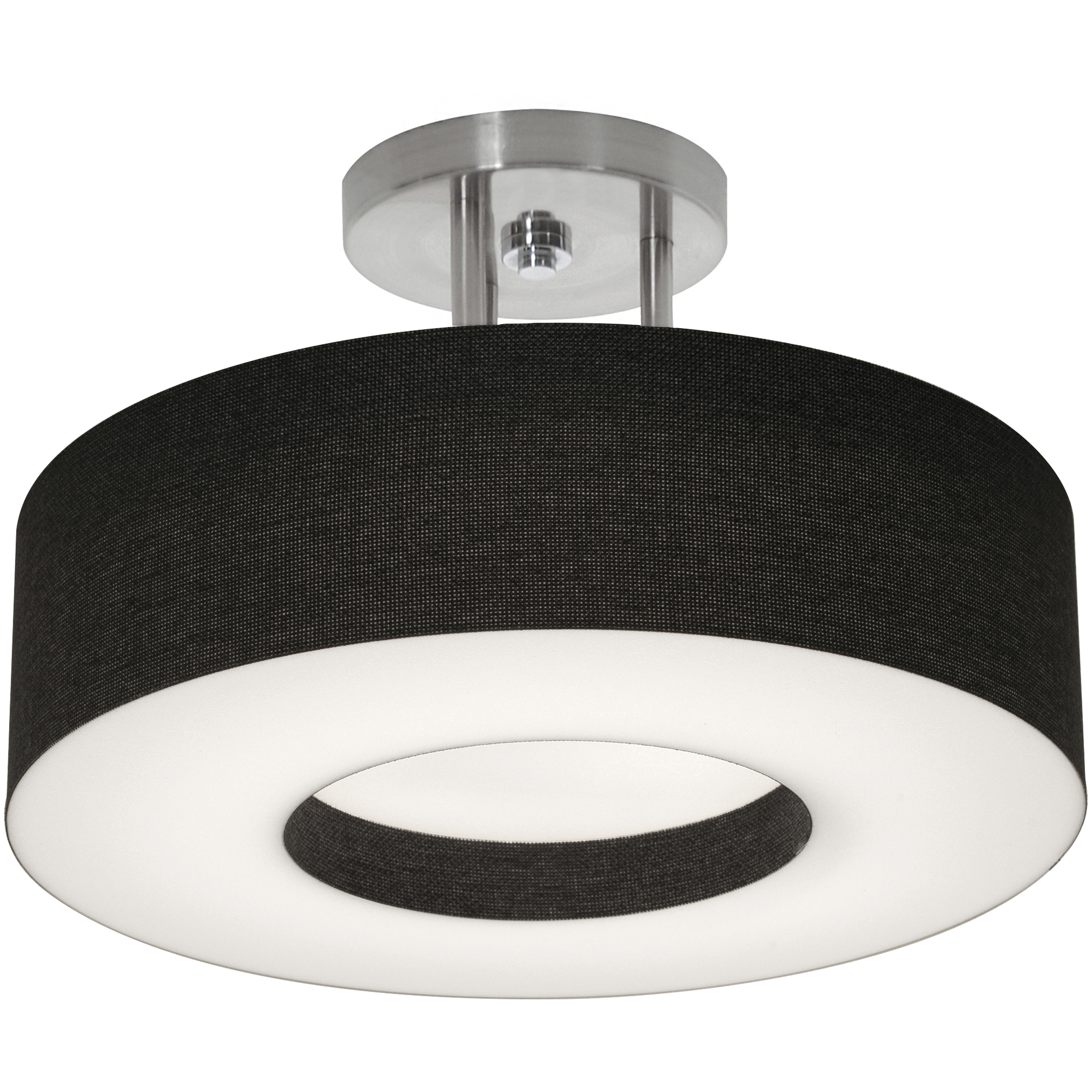 Montclair 2 Light 12.25 inch Satin Nickel Semi-Flush Mount Ceiling Light in Black
