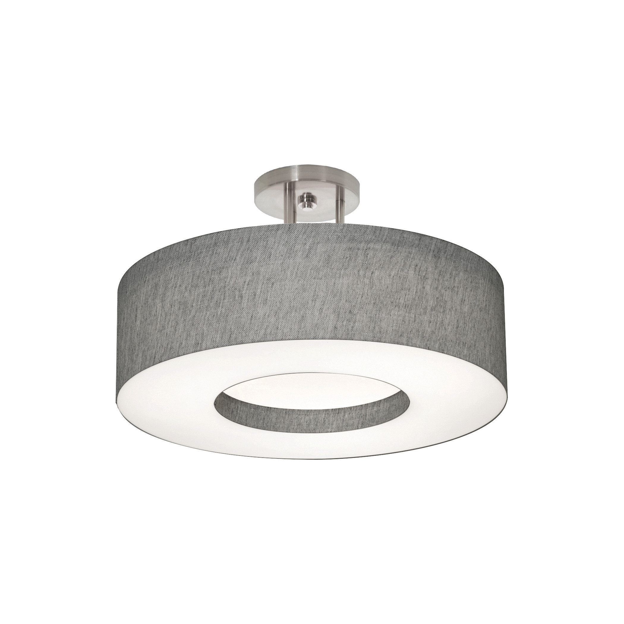 Montclair LED 15 inch Satin Nickel Semi-Flush Mount Ceiling Light in Grey