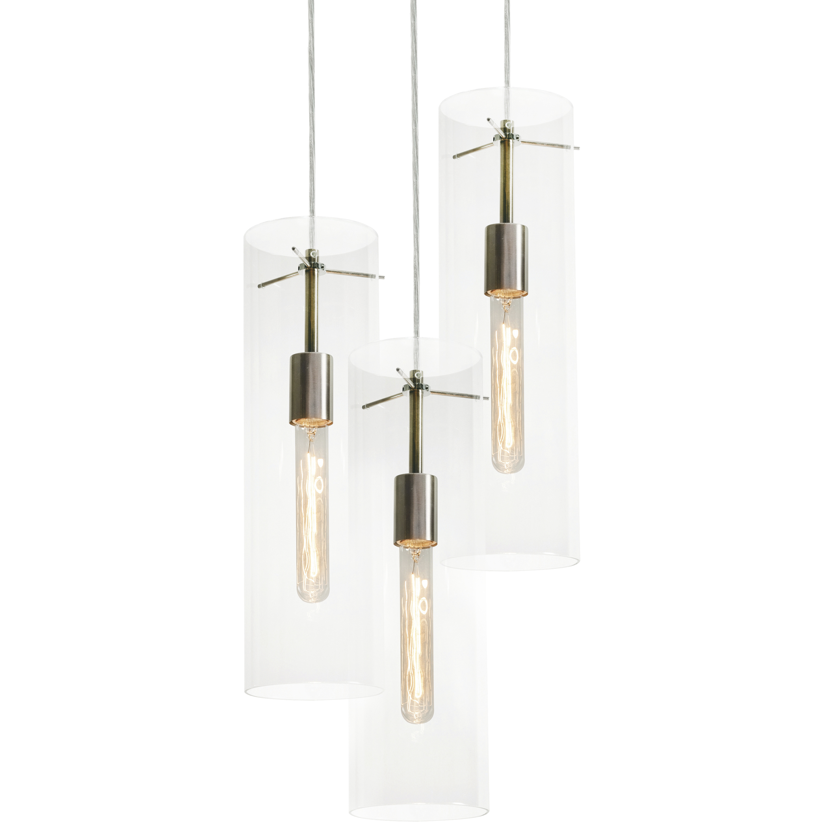 AFX VIP05MBSNCLRND3 View 3 Light 16 inch Satin Nickel Multi Pendant