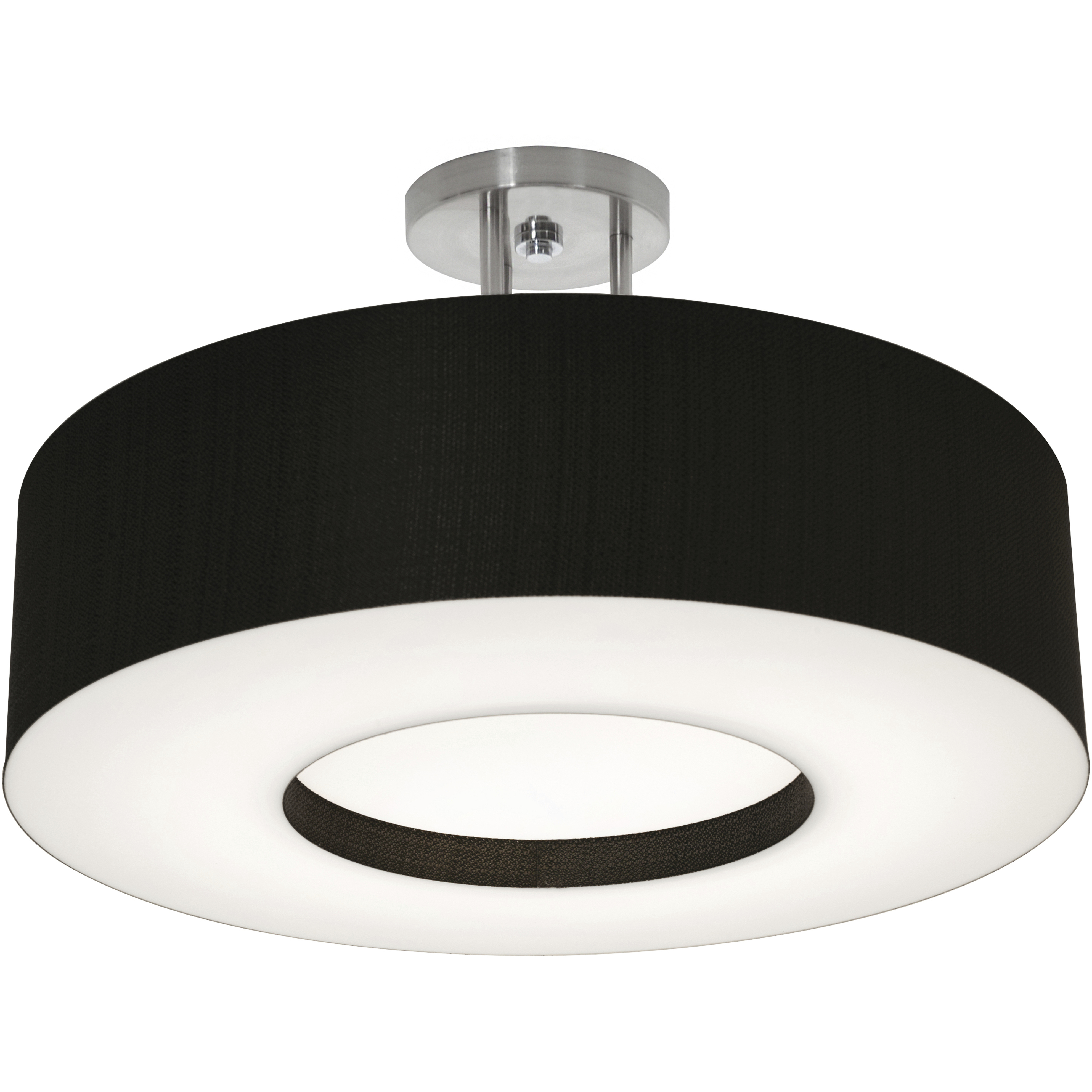 Montclair 2 Light 19.25 inch Satin Nickel Semi-Flush Mount Ceiling Light in Black