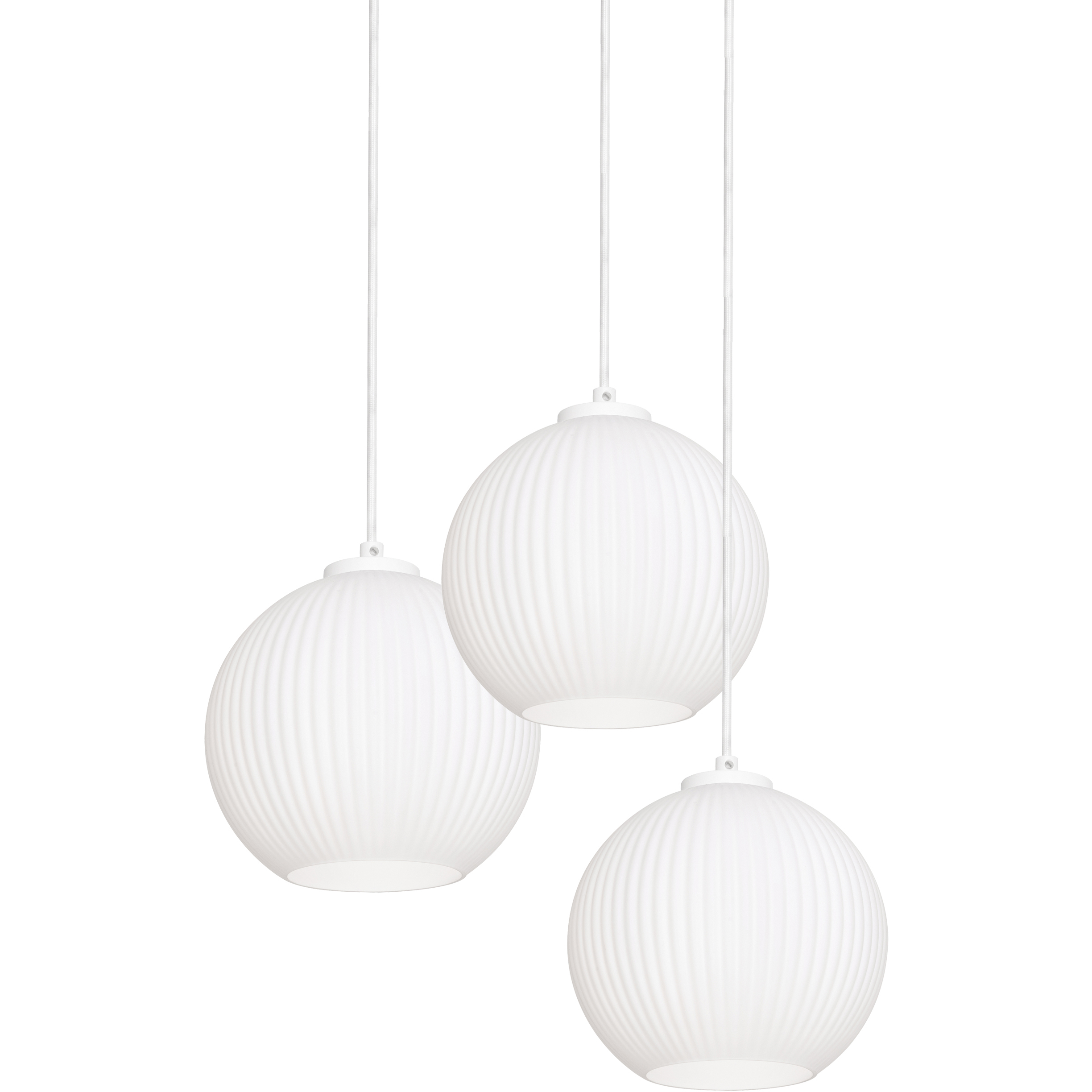 Cleo 3 Light 20 inch White Multi Pendant Ceiling Light